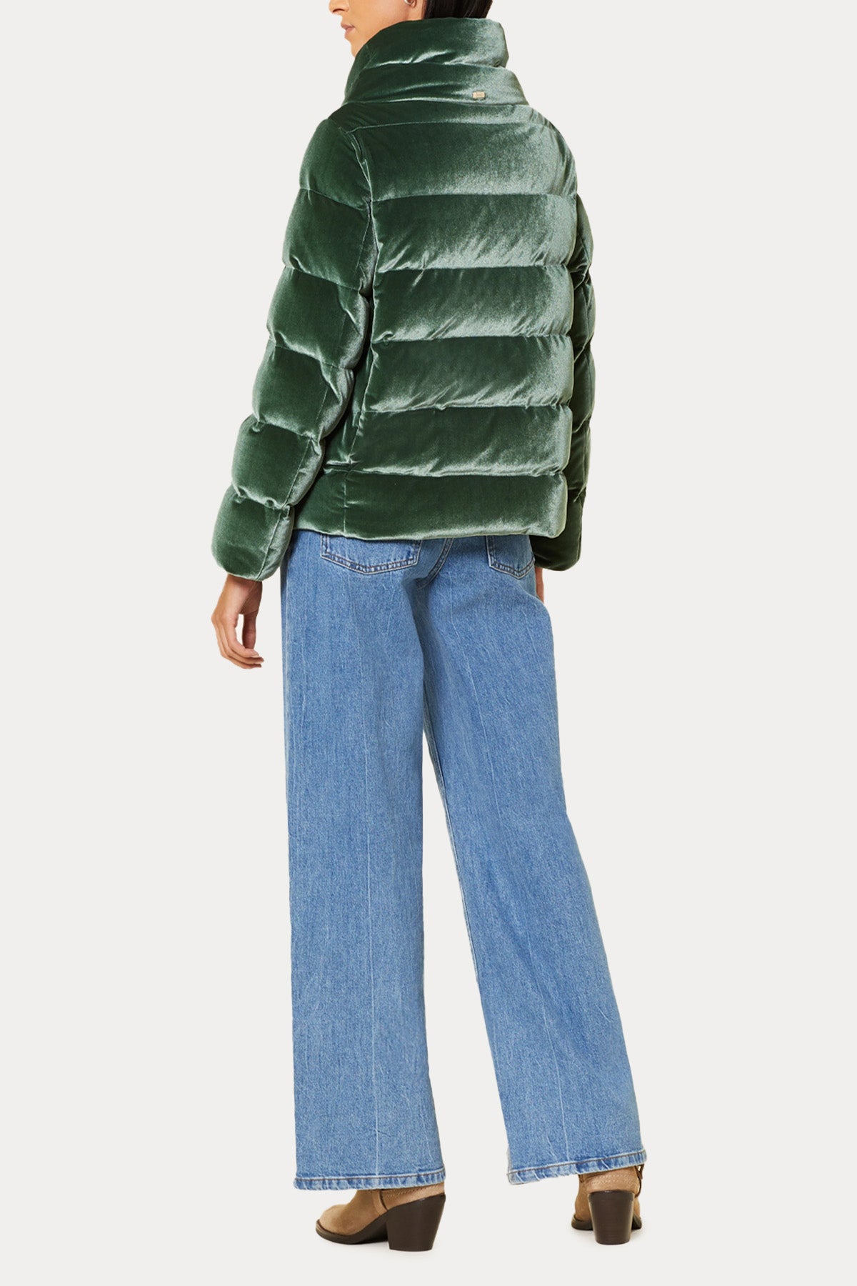 Herno Dik Yaka Kadife Puffer Mont-Libas Trendy Fashion Store