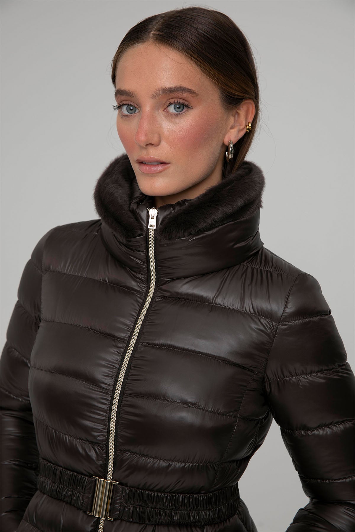 Herno Yakası Kürklü Puffer Mont-Libas Trendy Fashion Store