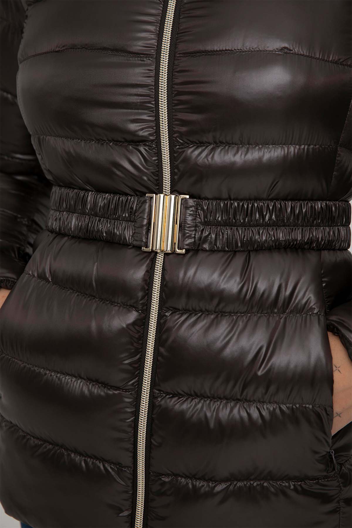 Herno Yakası Kürklü Puffer Mont-Libas Trendy Fashion Store