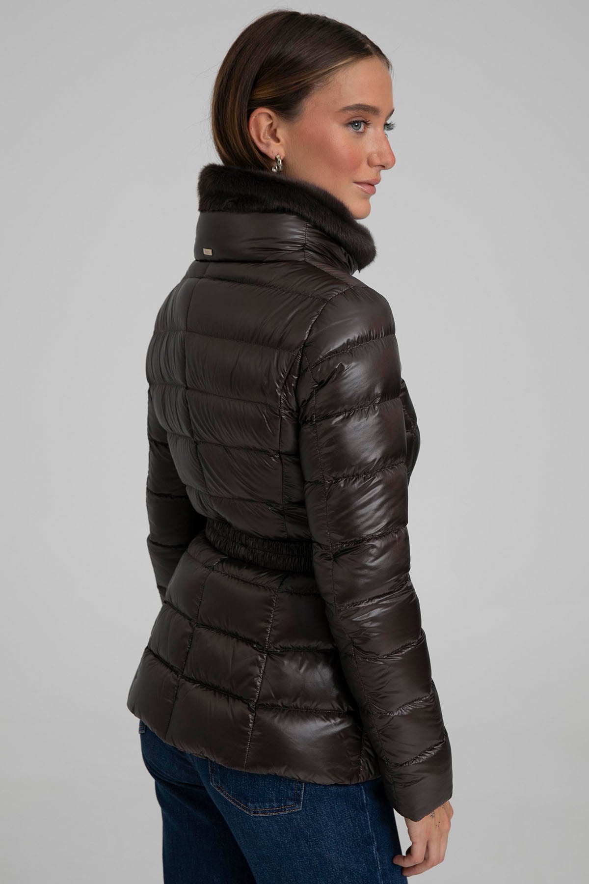 Herno Yakası Kürklü Puffer Mont-Libas Trendy Fashion Store