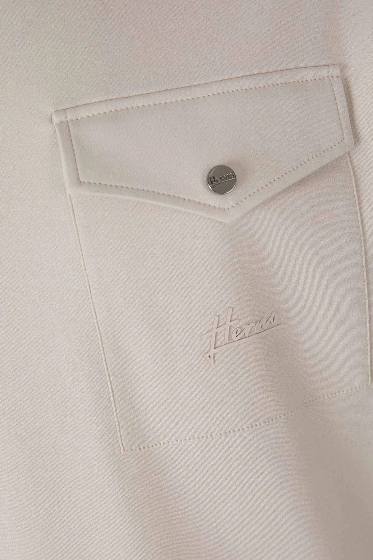 Herno Resort Yuvarlak Yaka Cep Detaylı Logolu T-shirt-Libas Trendy Fashion Store