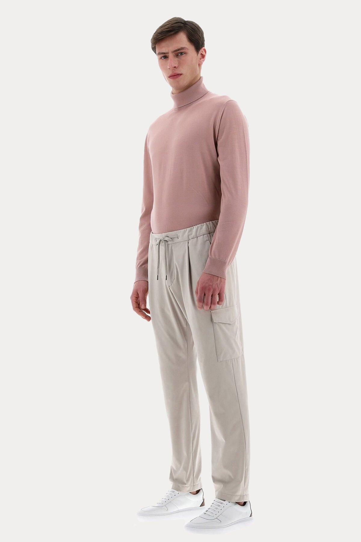 Herno Beli Lastikli Tek Pile Streç Kargo Pantolon-Libas Trendy Fashion Store