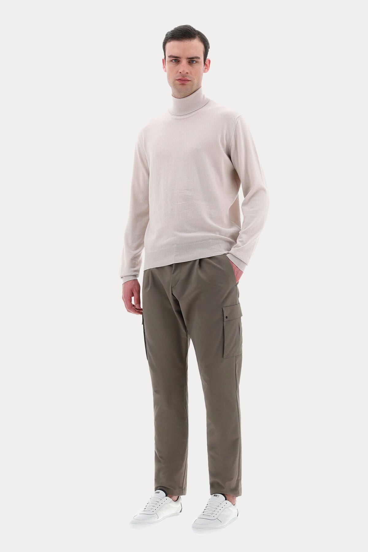 Herno Beli Lastikli Slim Fit Tek Pileli Kargo Pantolon-Libas Trendy Fashion Store