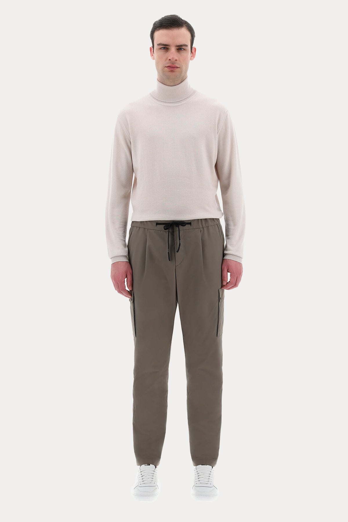 Herno Beli Lastikli Slim Fit Tek Pileli Kargo Pantolon-Libas Trendy Fashion Store