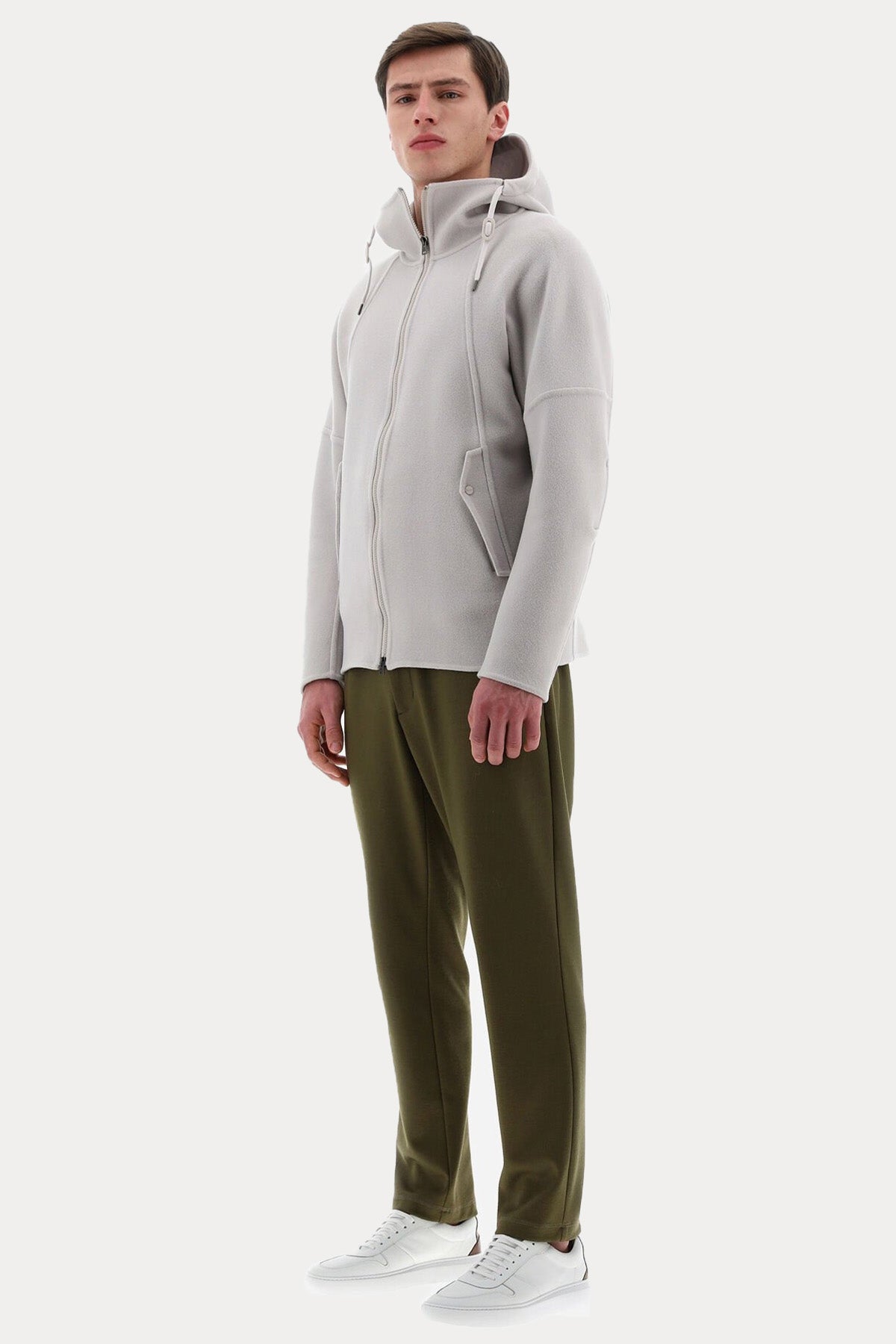 Herno Resort Geniş Kesim Kapüşonlu Yün Ceket-Libas Trendy Fashion Store