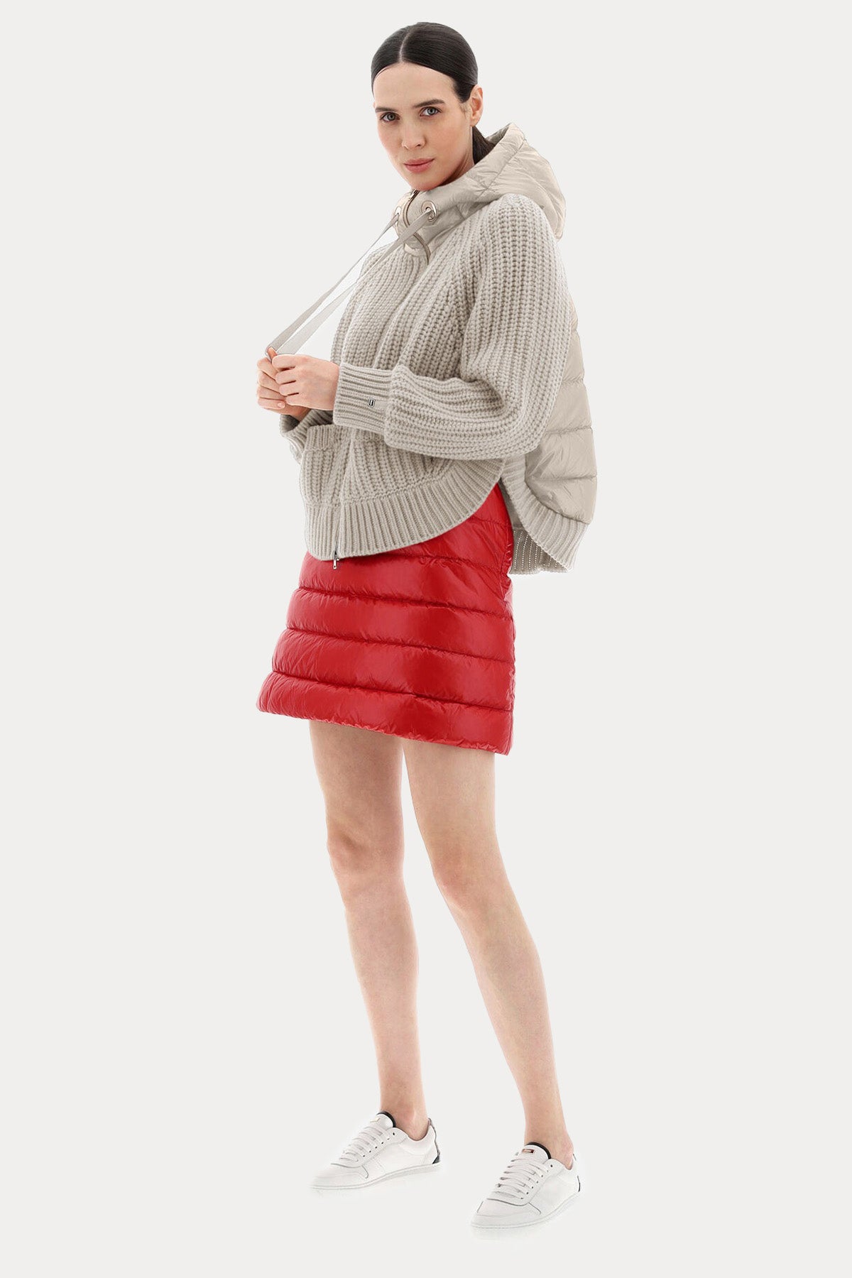 Herno Kapüşonlu Örgü Yün Ceket-Libas Trendy Fashion Store