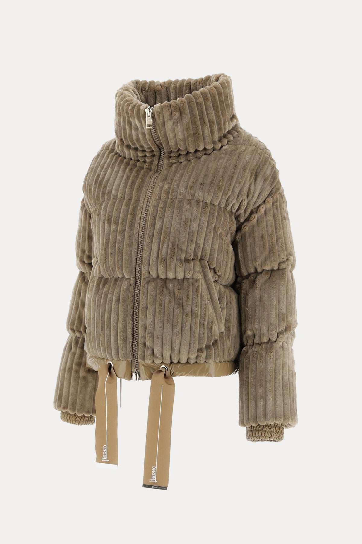 Herno Fitilli Kadife Dik Yakalı Puffer Mont-Libas Trendy Fashion Store