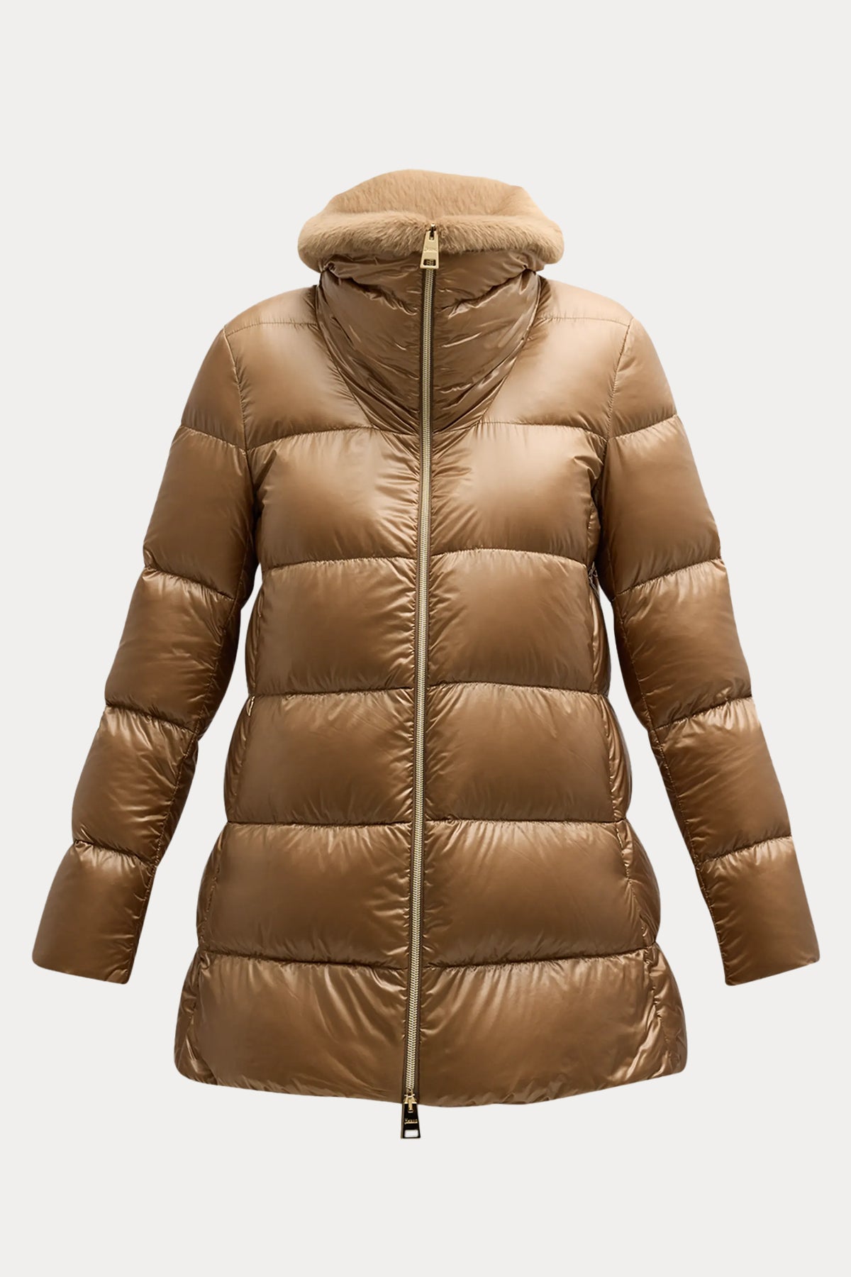 Herno Yakası Kürklü Puffer Mont-Libas Trendy Fashion Store