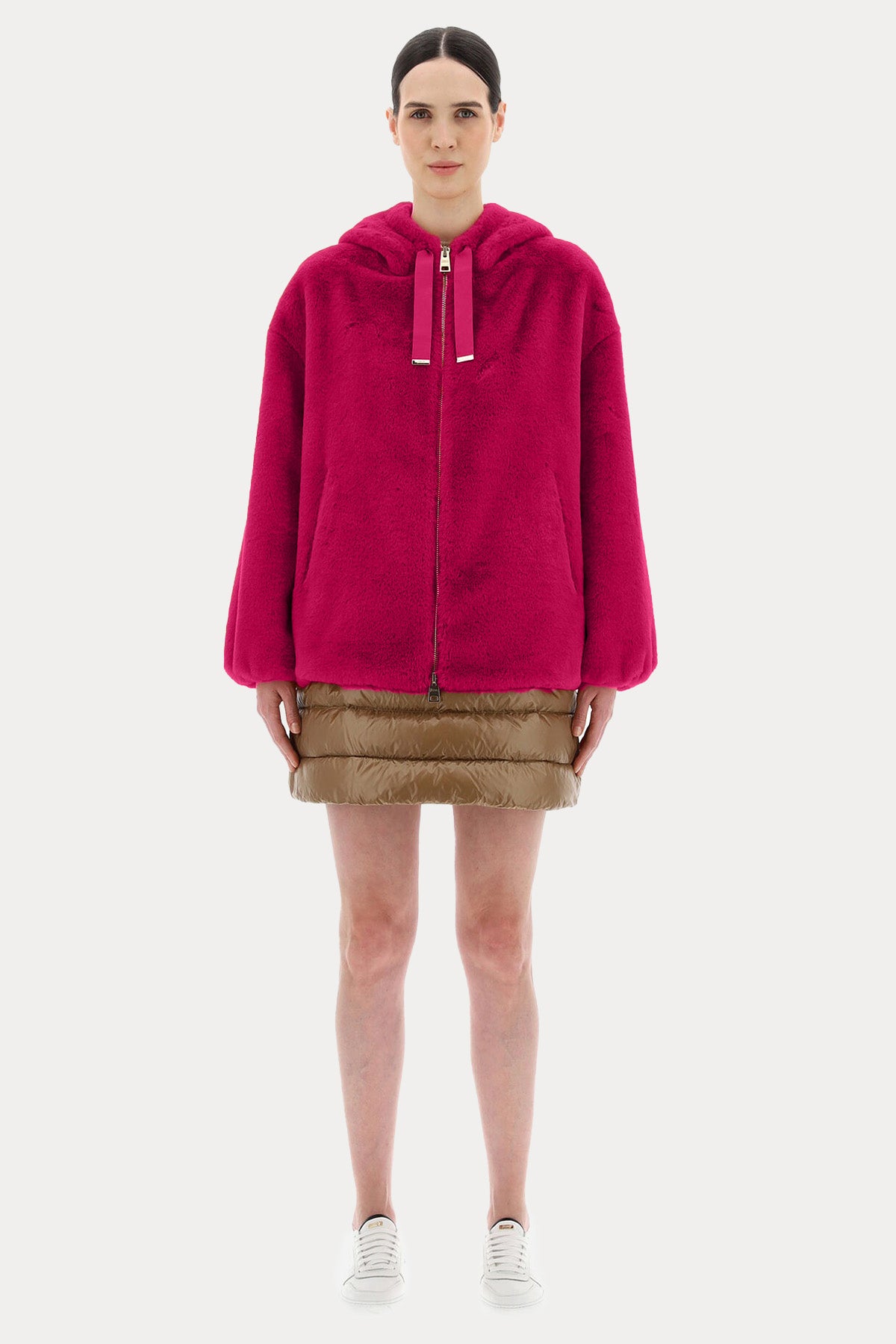 Herno Monogram Astarlı Kapüşonlu Peluş Mont-Libas Trendy Fashion Store