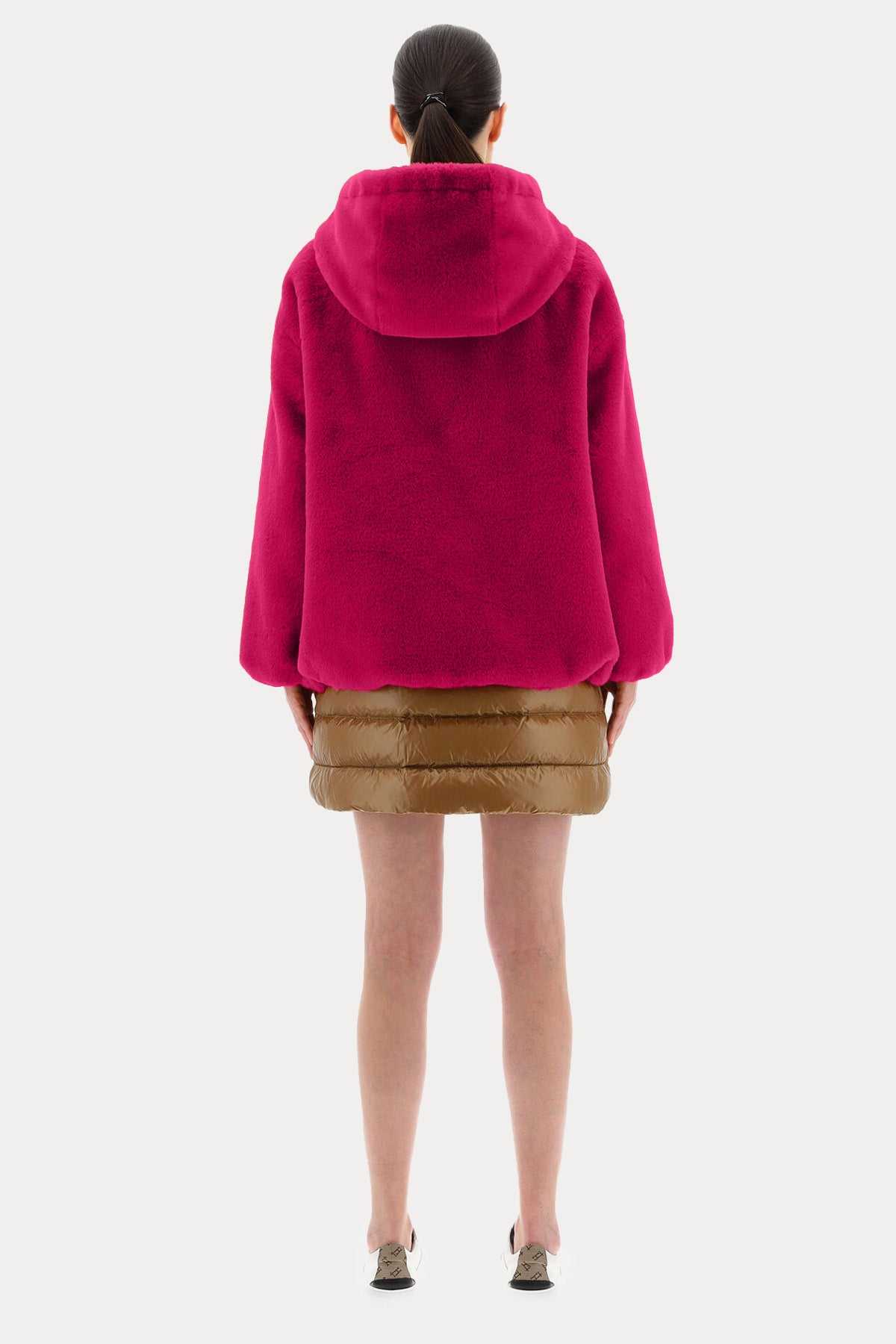 Herno Monogram Astarlı Kapüşonlu Peluş Mont-Libas Trendy Fashion Store