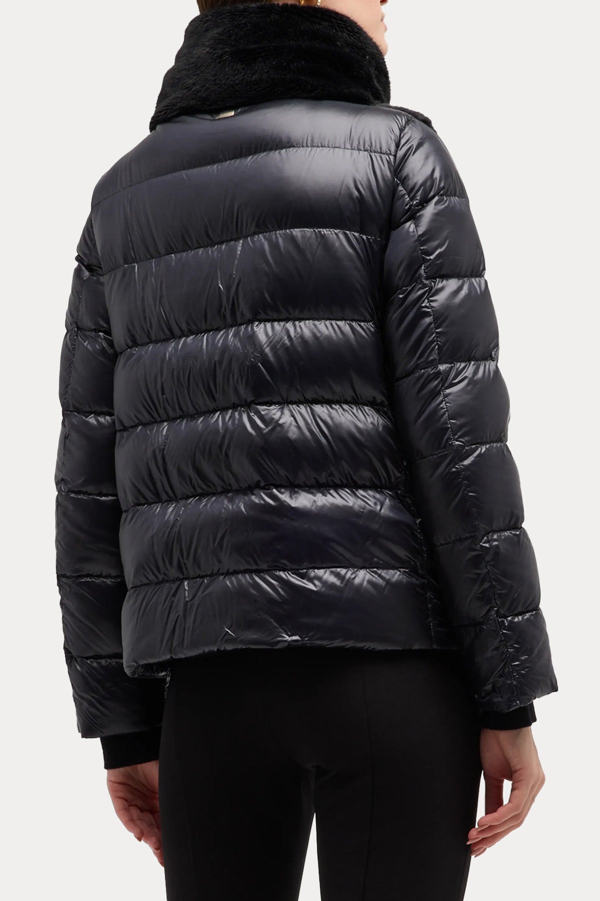 Herno Dik Yaka Peluş Puffer Mont-Libas Trendy Fashion Store