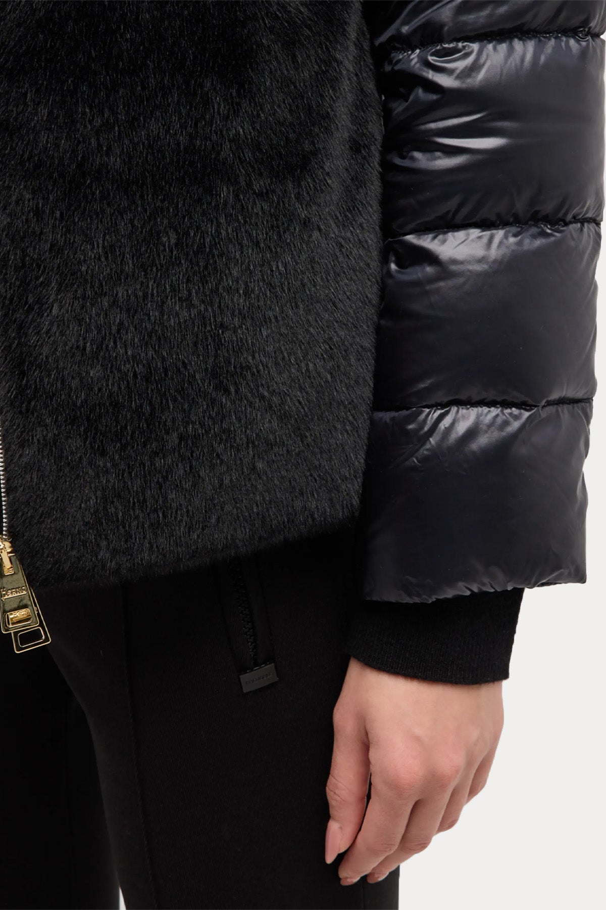 Herno Dik Yaka Peluş Puffer Mont-Libas Trendy Fashion Store