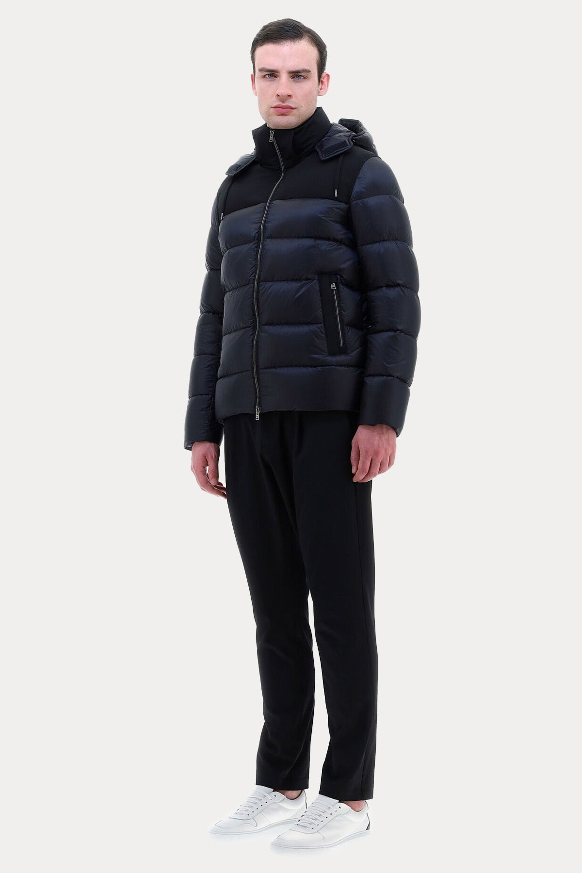 Herno Kapüşonlu Yün Detaylı Puffer Mont-Libas Trendy Fashion Store