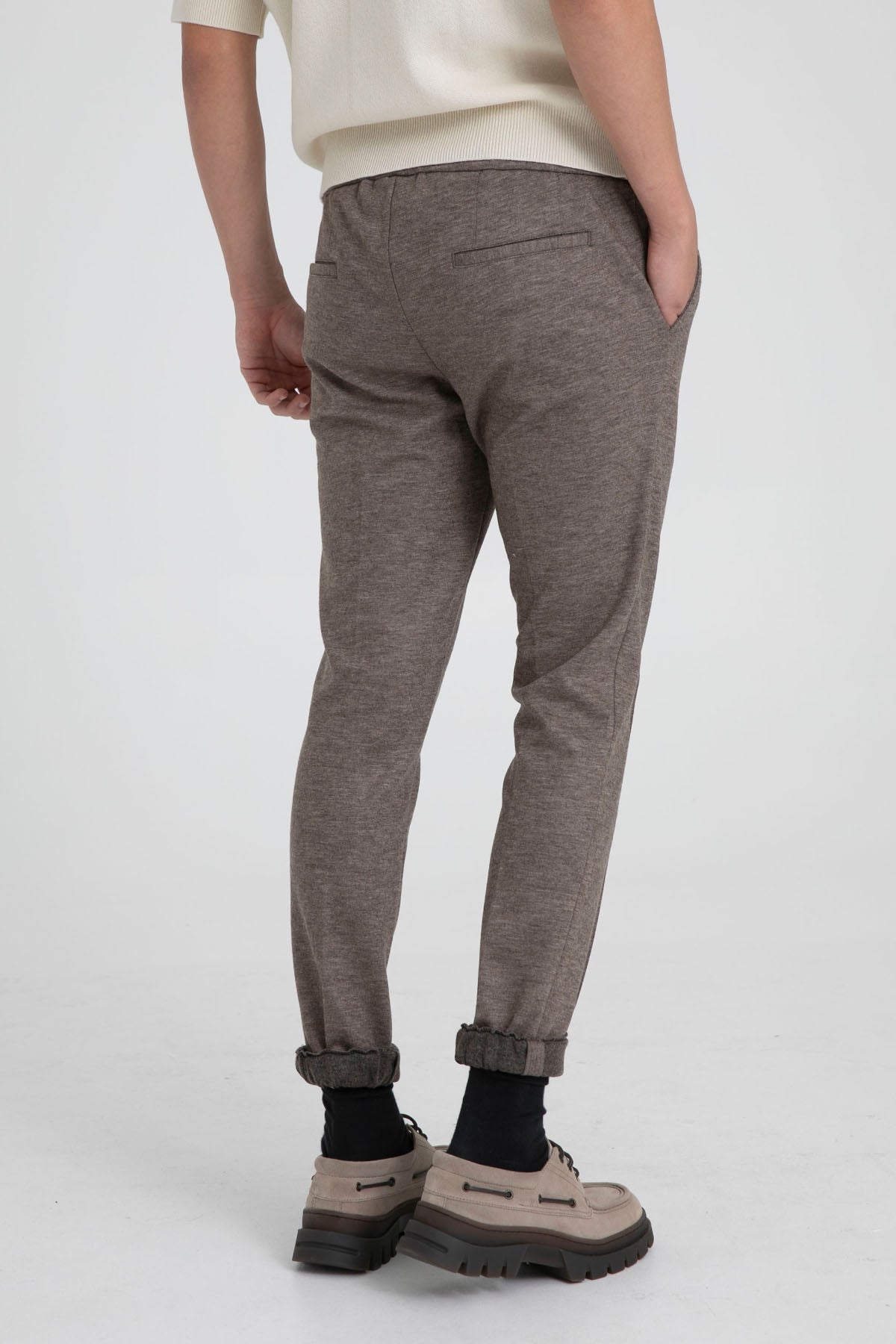 Fradi Beli Lastikli Slim Fit Jogger Pantolon-Libas Trendy Fashion Store