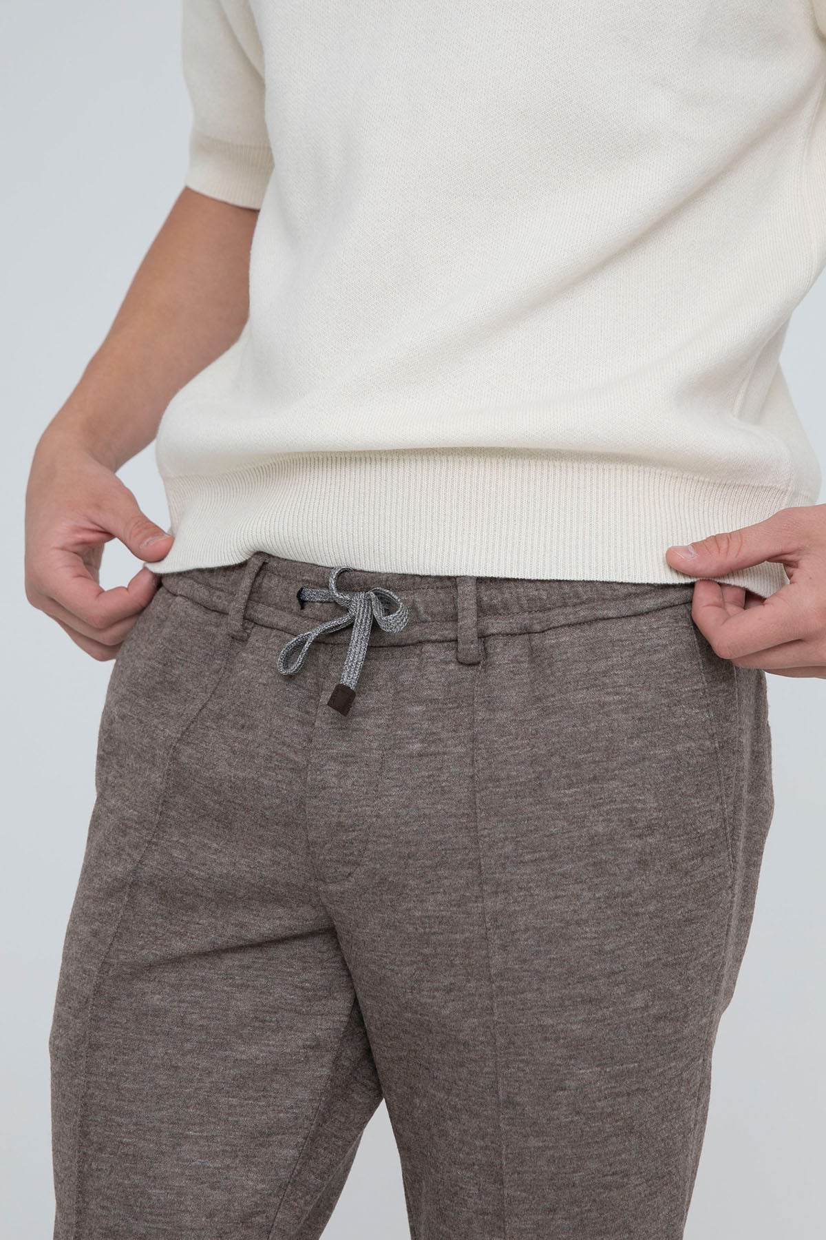 Fradi Beli Lastikli Slim Fit Jogger Pantolon-Libas Trendy Fashion Store