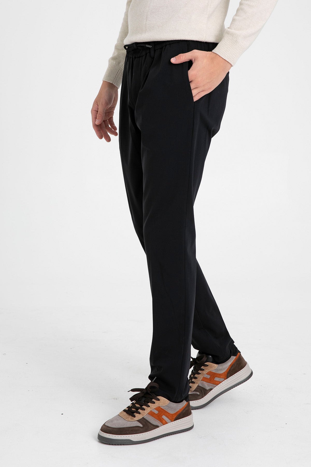 Fradi Beli Lastikli Slim Fit Jogger Pantolon-Libas Trendy Fashion Store