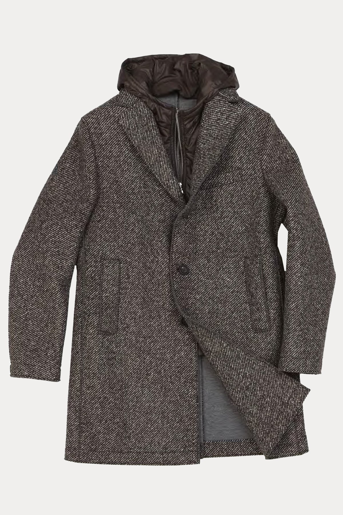 Fradi Demonte İçi Puffer Yelekli Balıksırtı Kaban-Libas Trendy Fashion Store