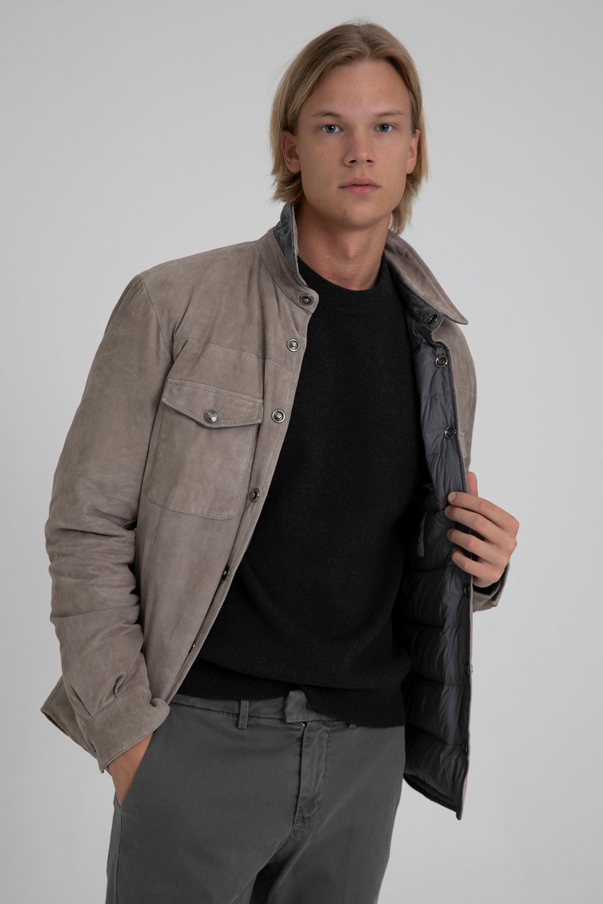 Fradi Puffer Dolgulu Süet Ceket-Libas Trendy Fashion Store