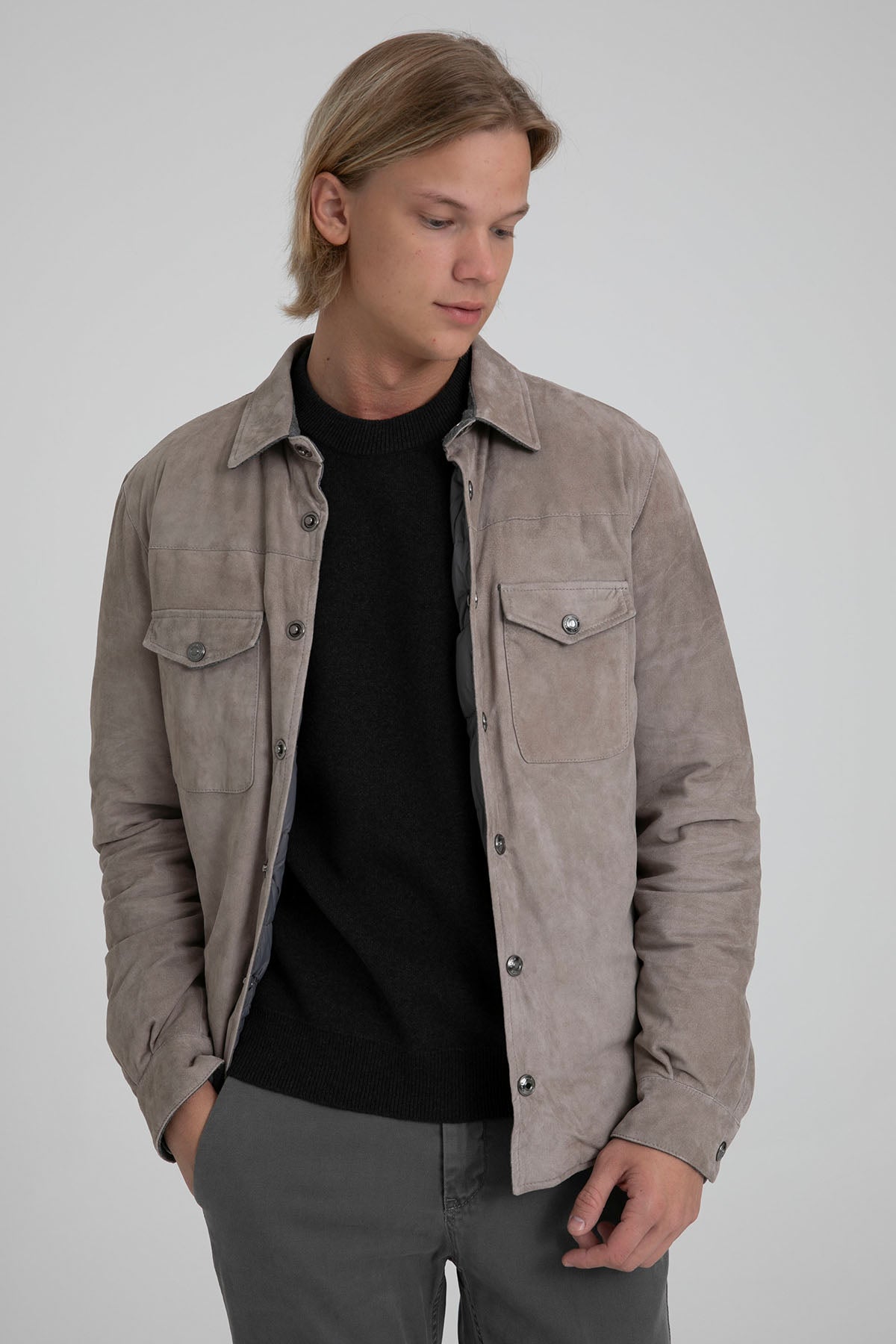 Fradi Puffer Dolgulu Süet Ceket-Libas Trendy Fashion Store