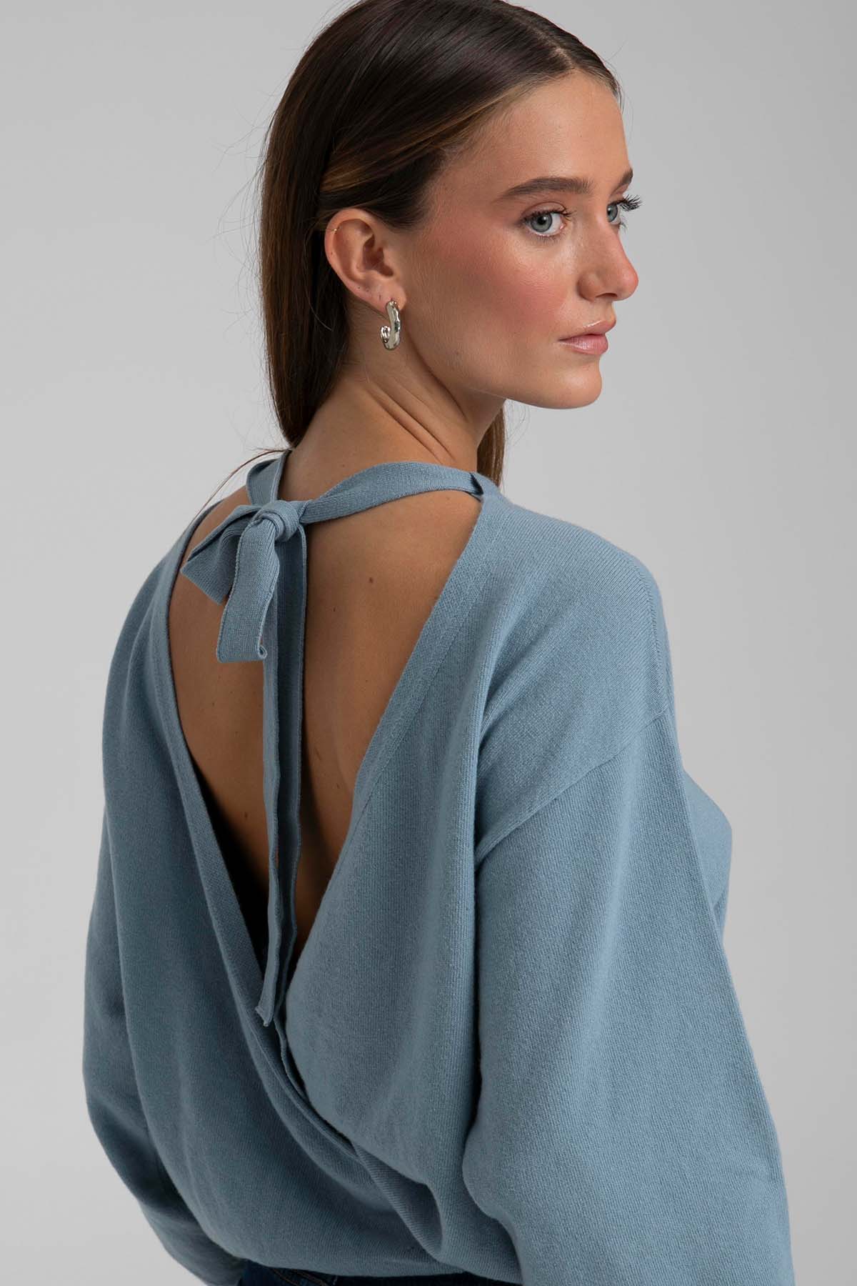 Semicouture Sırt Dekolteli Kaşmirli Yün Örgü Triko-Libas Trendy Fashion Store