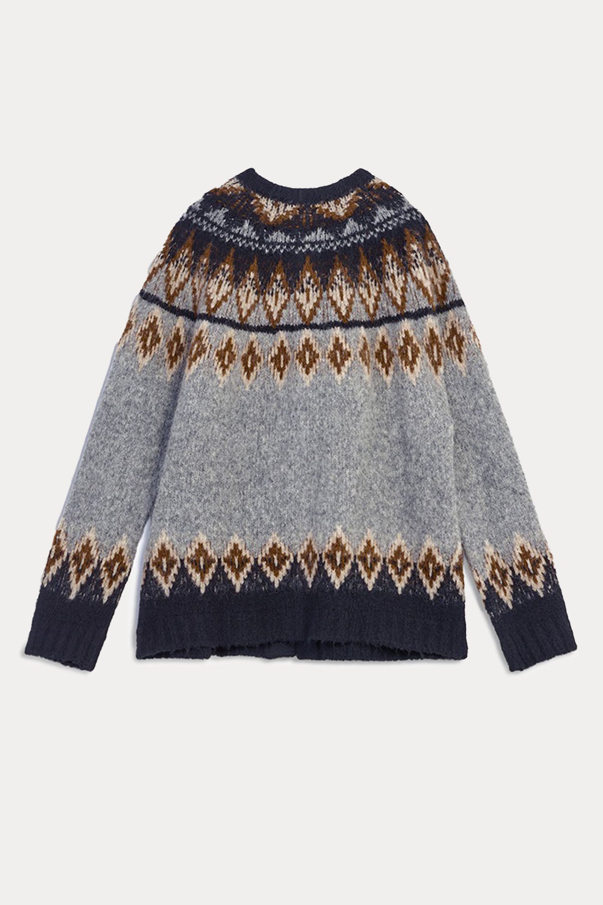 Semicouture Geniş Kesim Fire Isle Desenli Triko-Libas Trendy Fashion Store