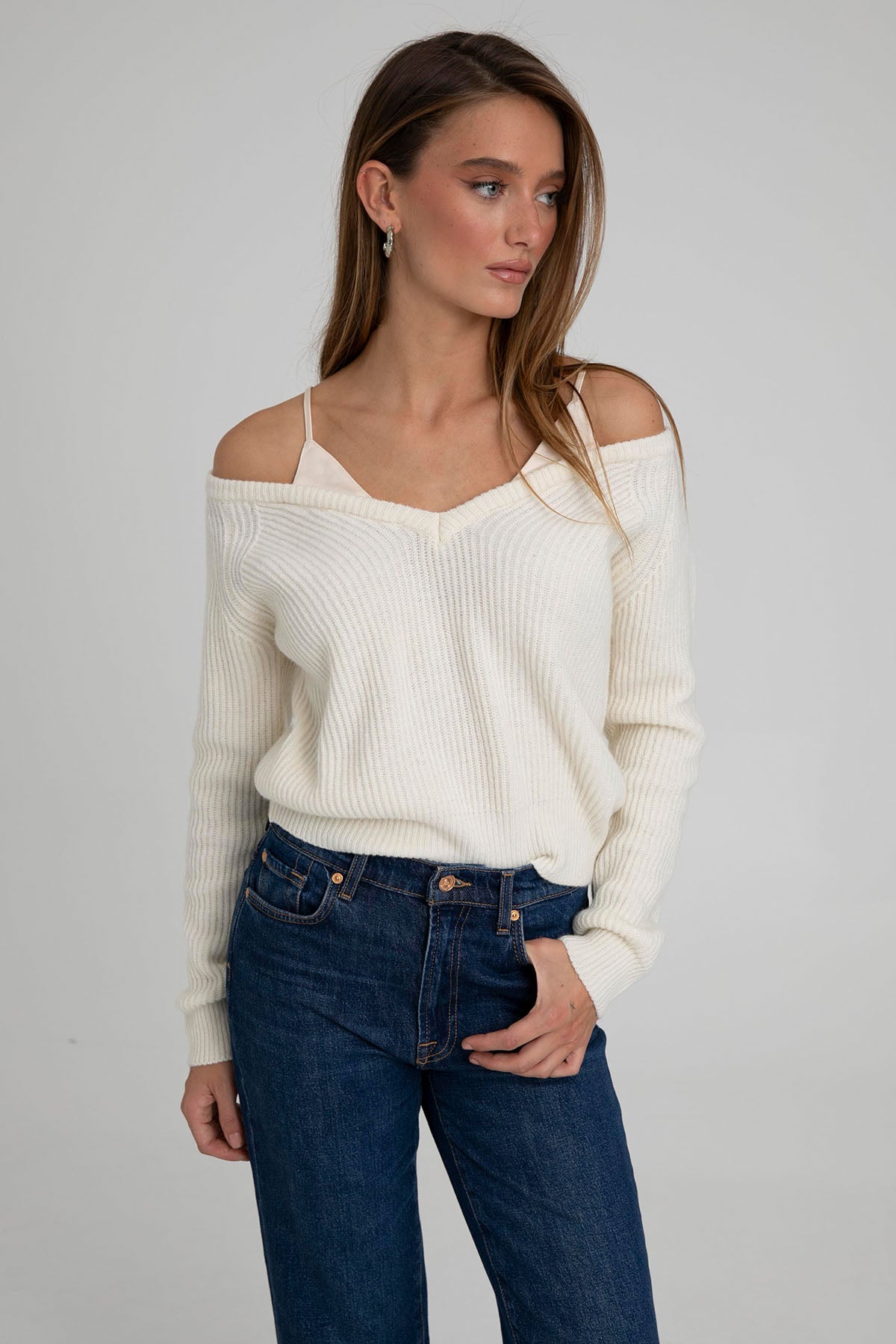 Semicouture Straplez Yaka Örgü Yün Triko-Libas Trendy Fashion Store