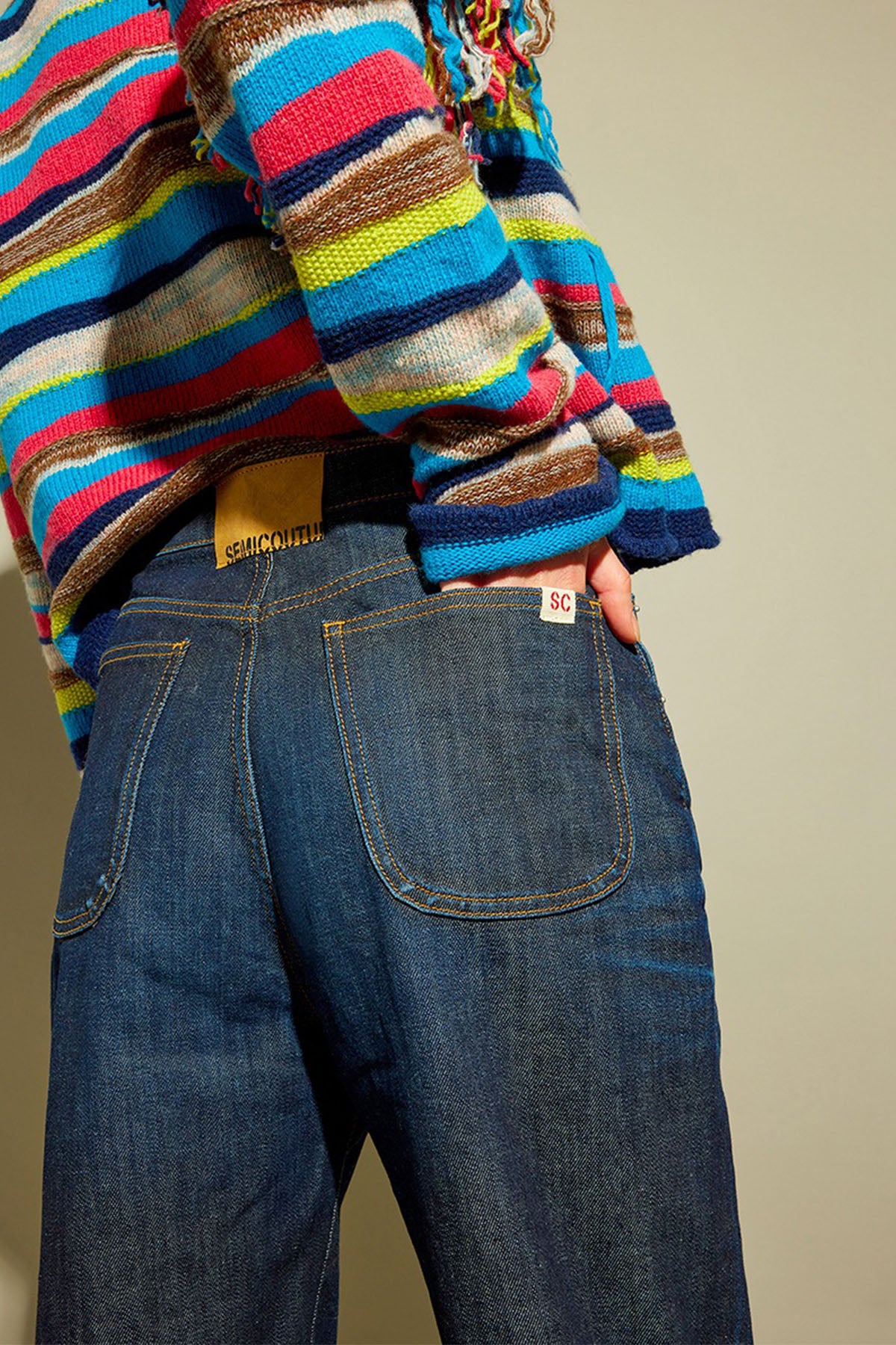 Semicouture Yuvarlak Yaka Renk Bloklu Yün Triko-Libas Trendy Fashion Store