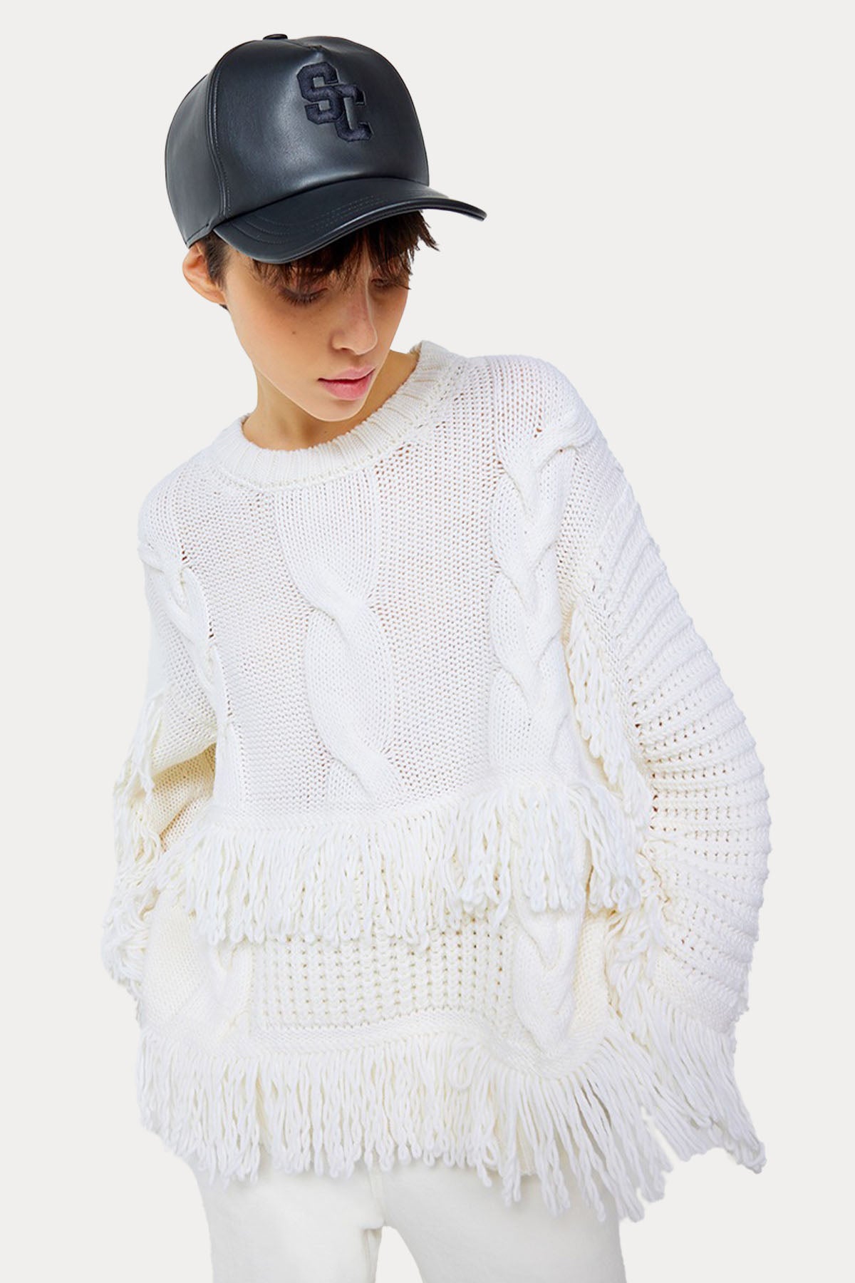 Semicouture Geniş Kesim Yuvarlak Yaka Yün Triko-Libas Trendy Fashion Store