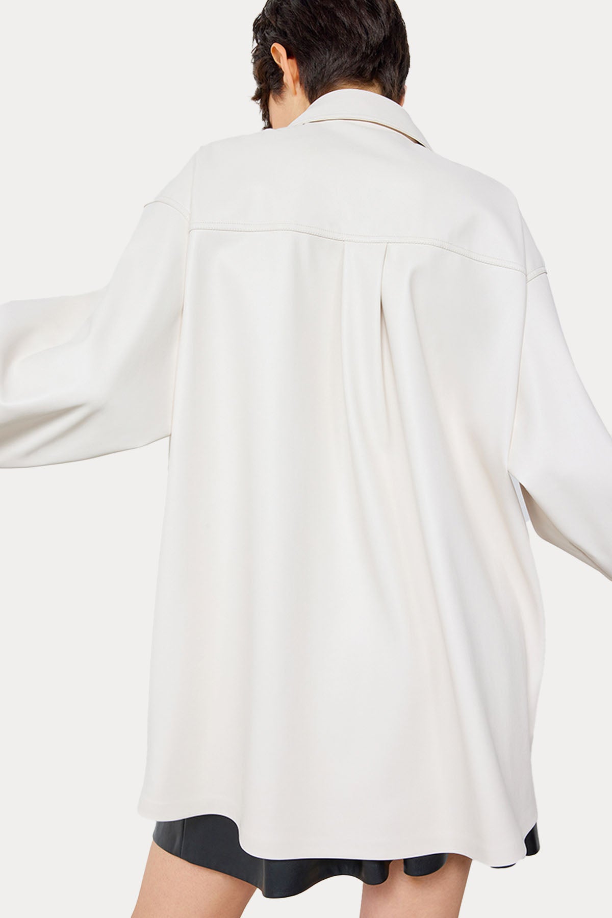 Semicouture Geniş Kesim Deri Gömlek Ceket-Libas Trendy Fashion Store