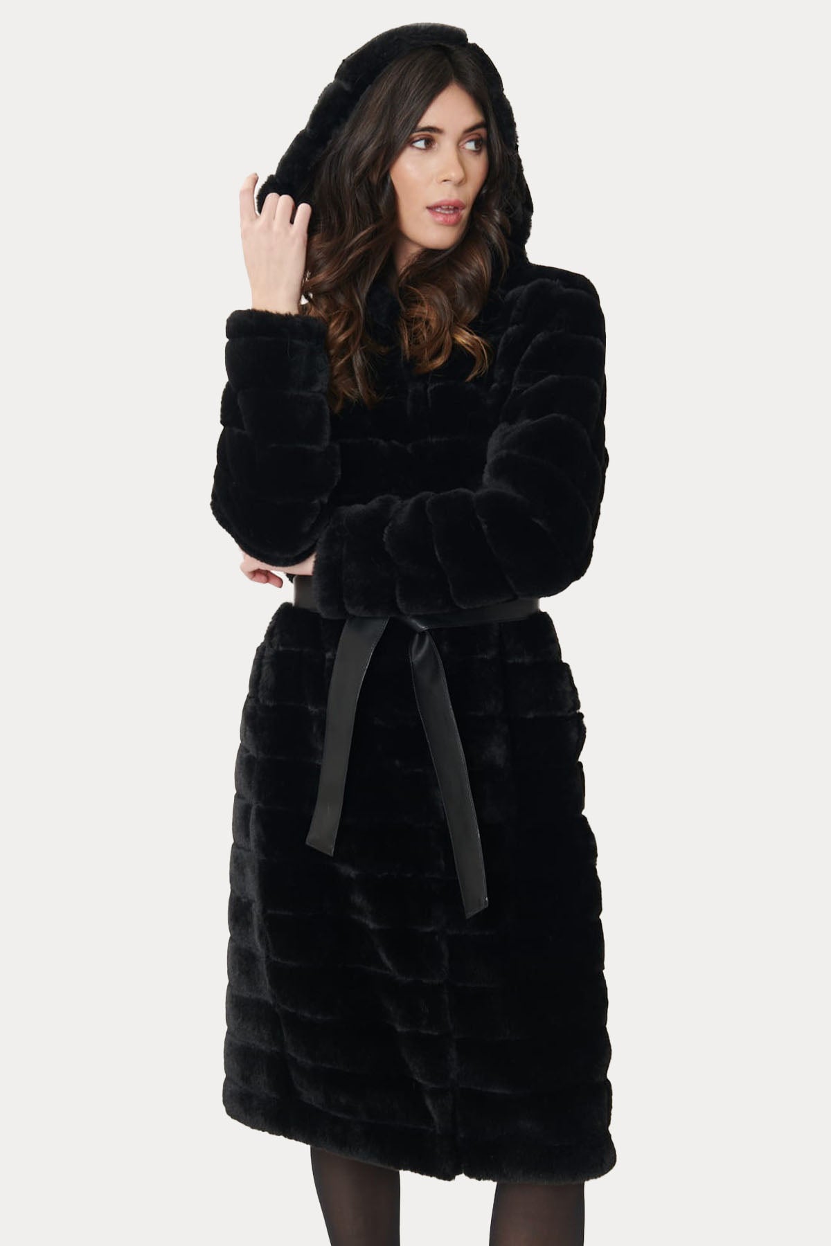 Rene Derhy Catherine Kapüşonlu Peluş Manto-Libas Trendy Fashion Store