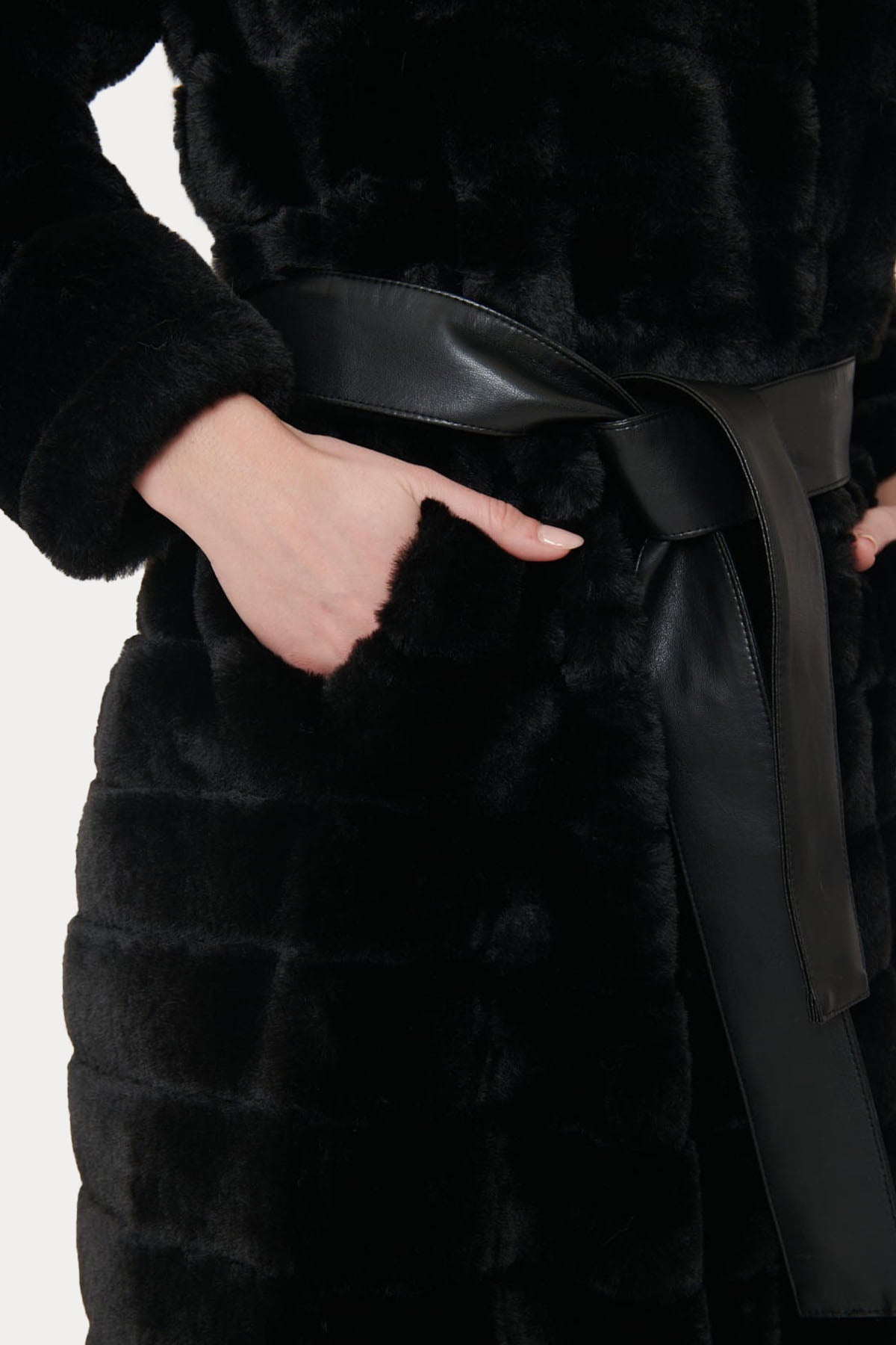 Rene Derhy Catherine Kapüşonlu Peluş Manto-Libas Trendy Fashion Store