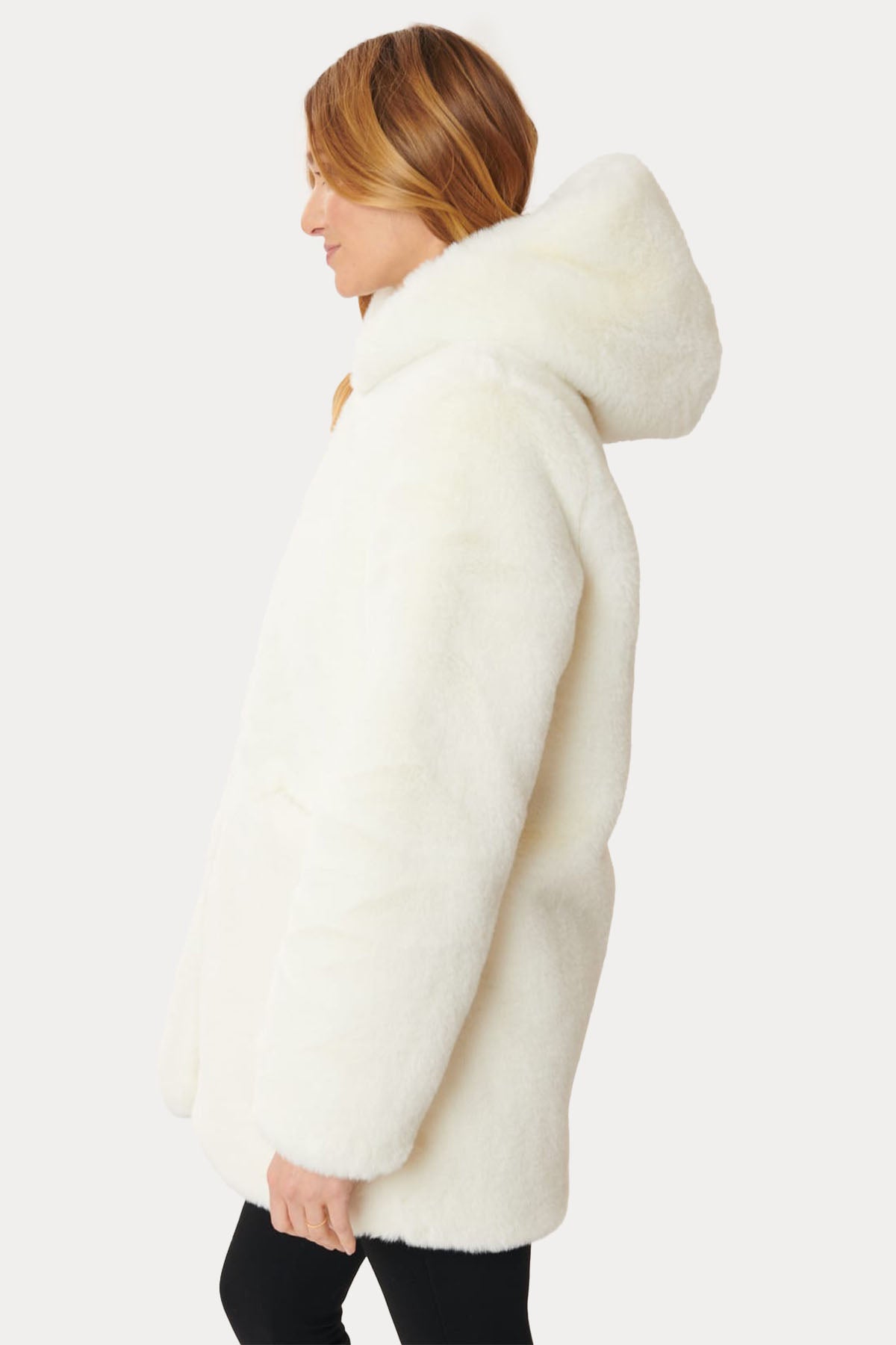 Rene Derhy Carly Kapüşonlu Peluş Manto-Libas Trendy Fashion Store