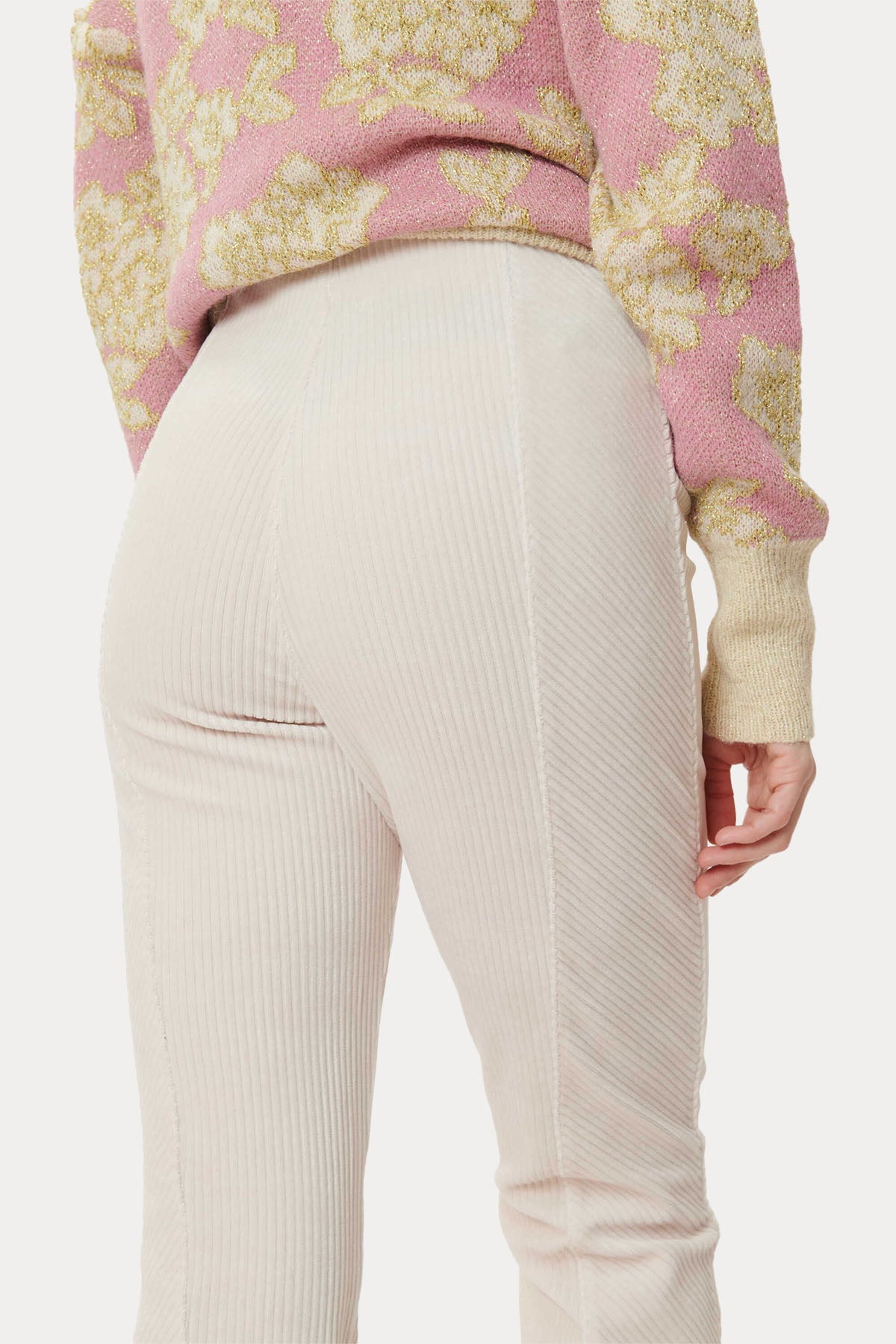 Rene Derhy Nancy Yüksek Bel Streç Fitilli Kadife Pantolon-Libas Trendy Fashion Store