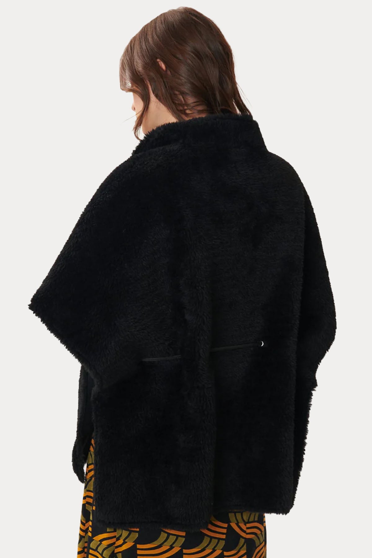 Rene Derhy Kruvaze Belden Büzgülü Peluş Panço-Libas Trendy Fashion Store