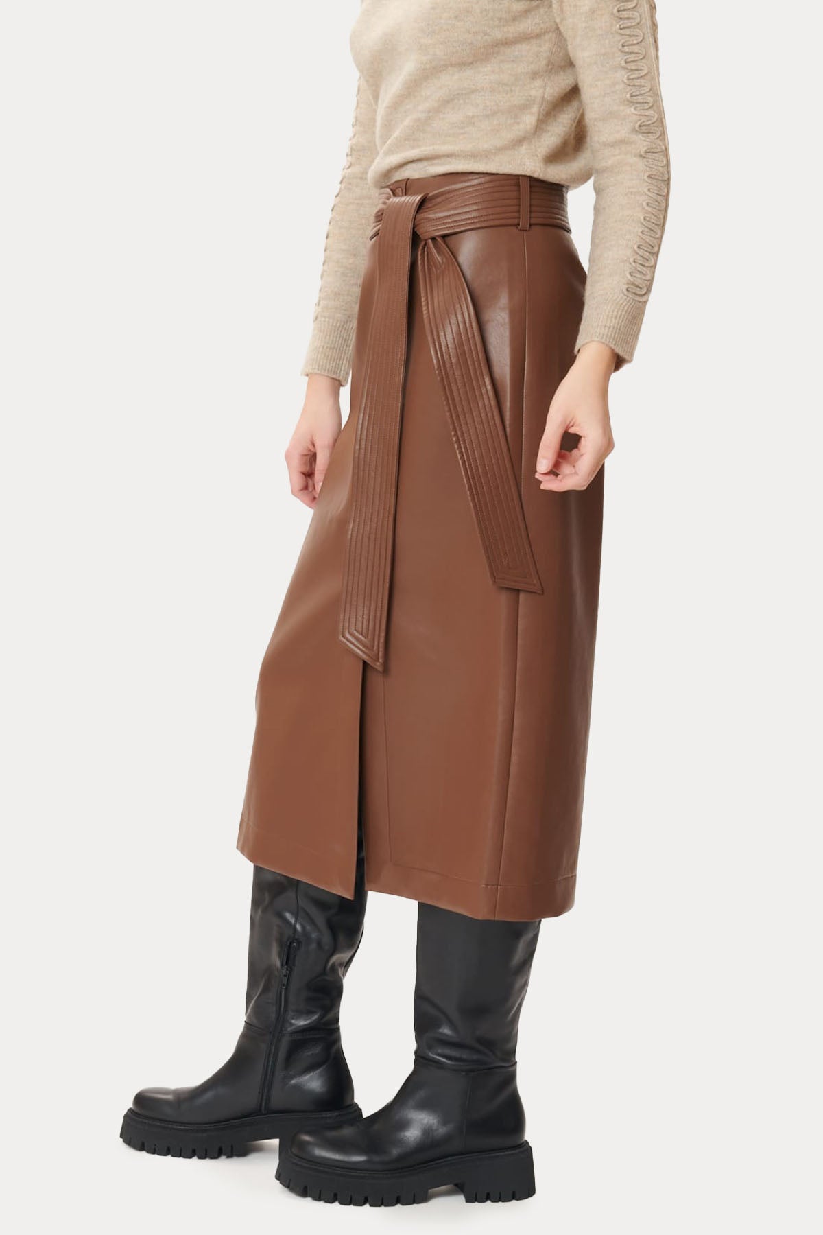 Rene Derhy Eglantine Midi Deri Etek-Libas Trendy Fashion Store