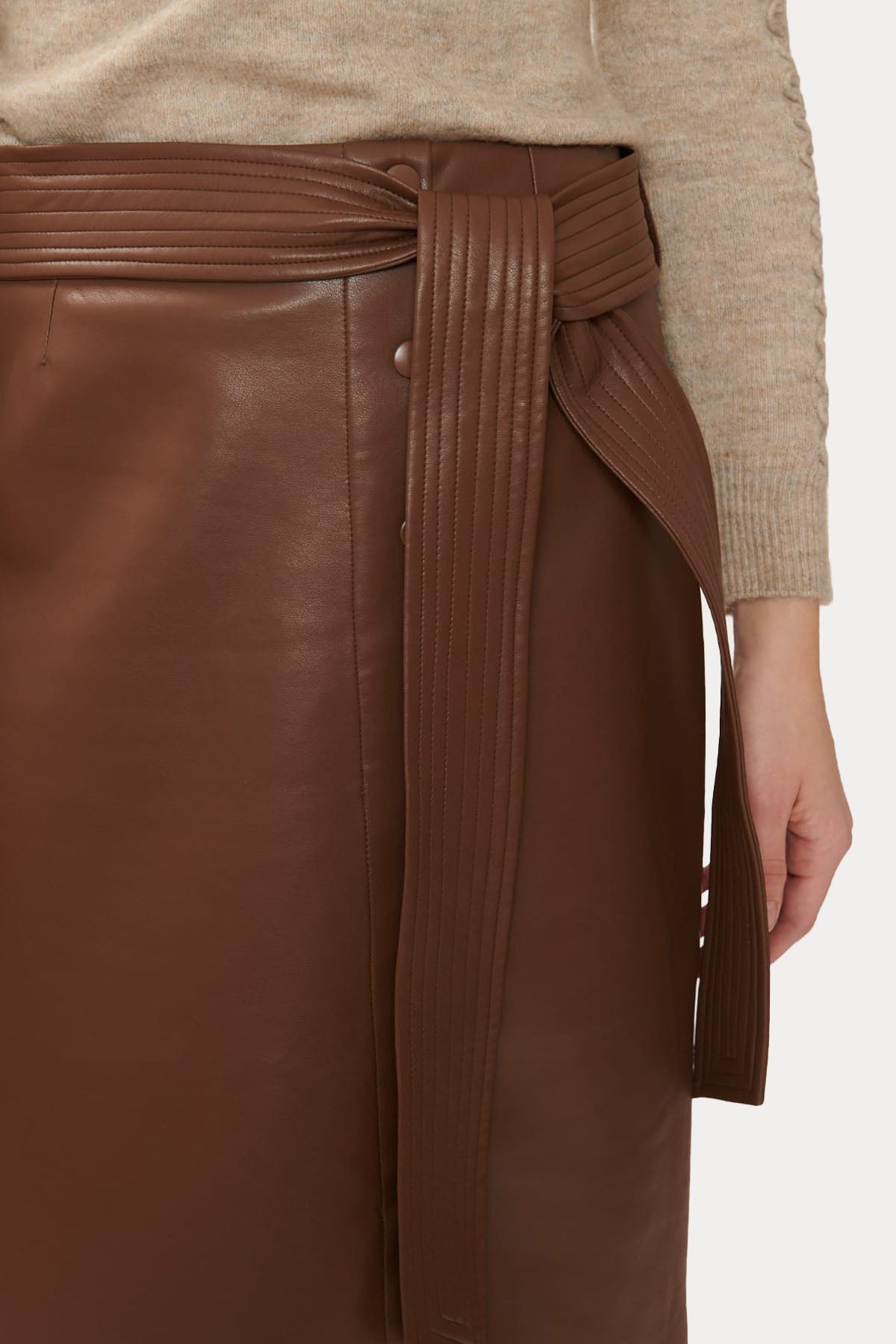 Rene Derhy Eglantine Midi Deri Etek-Libas Trendy Fashion Store