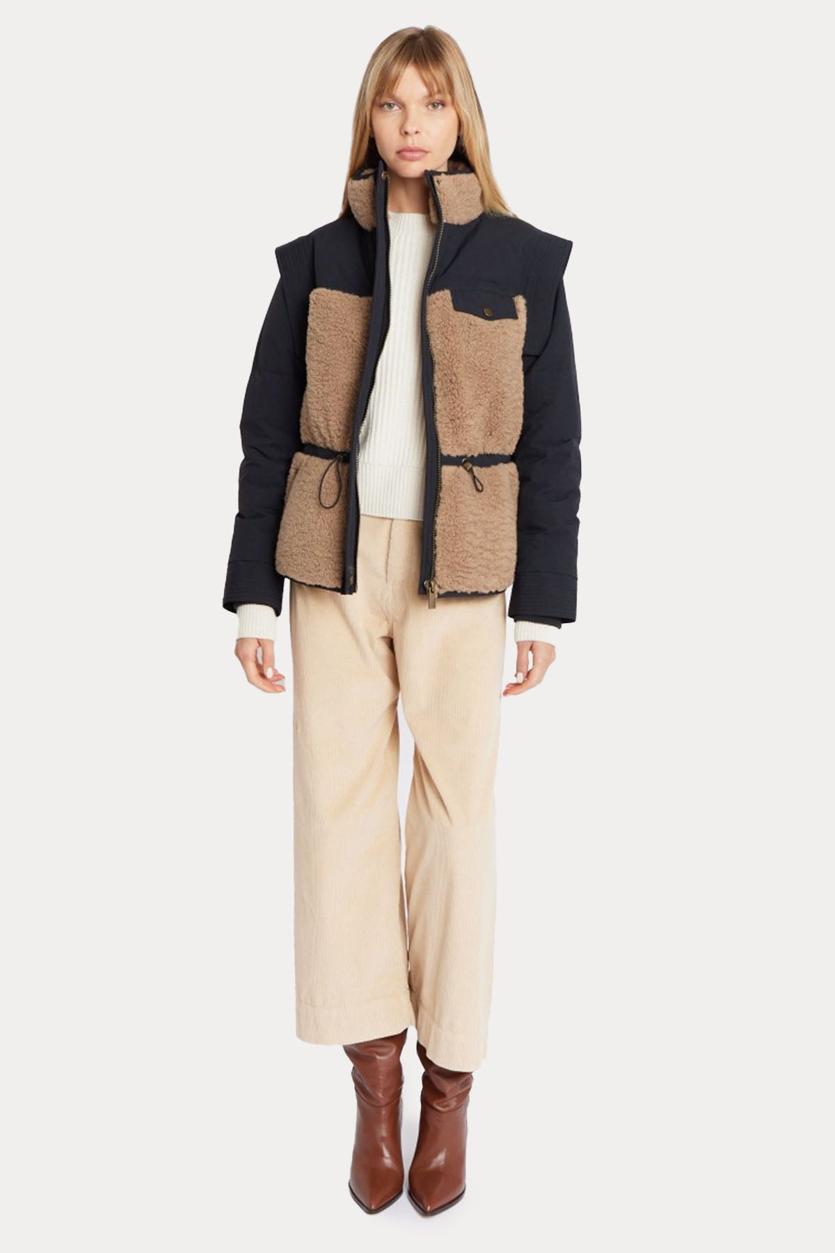 Berenice Mariana Peluş Detaylı Dik Yaka Puffer Mont-Libas Trendy Fashion Store