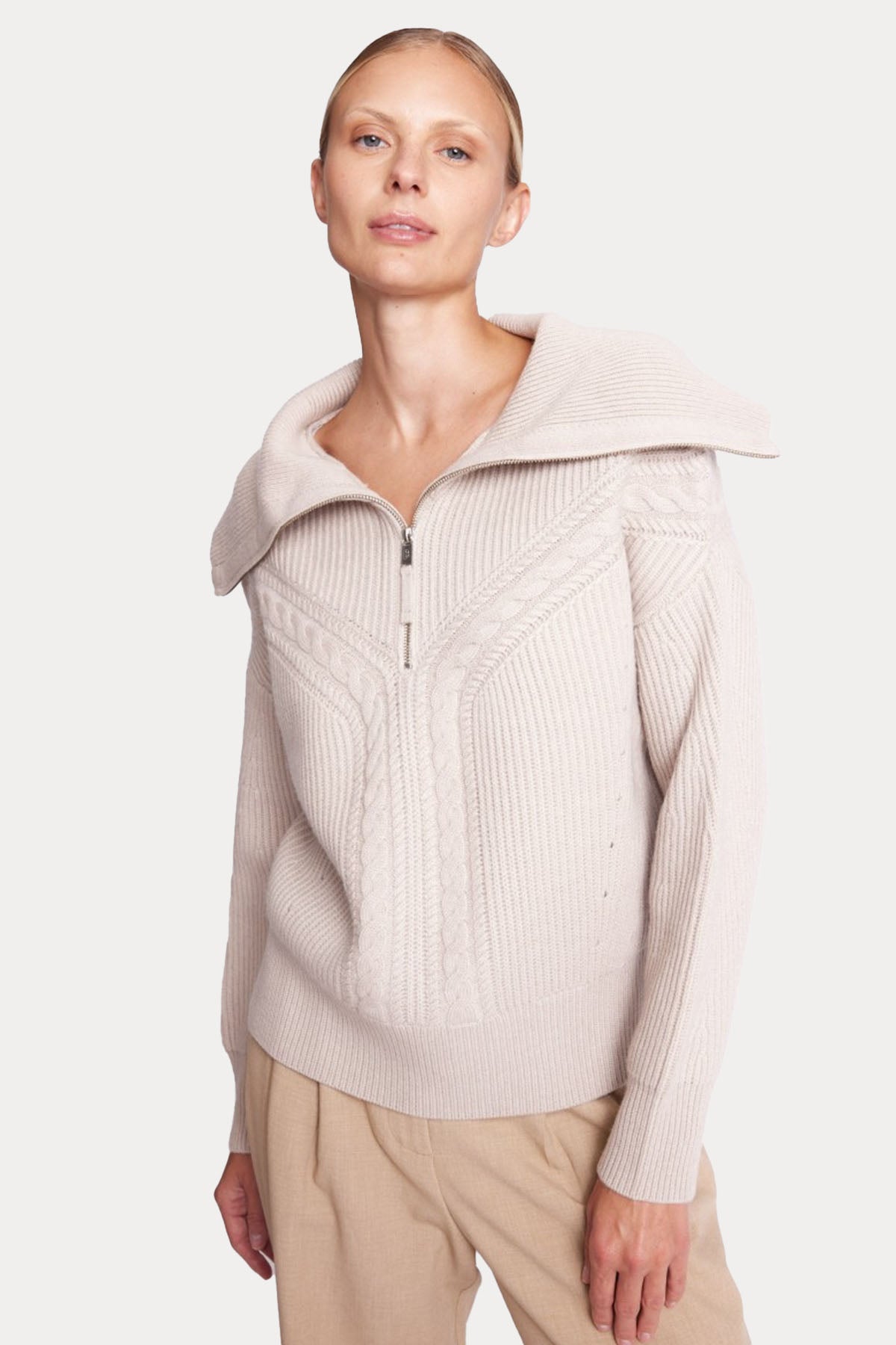 Berenice Adelysa Yarım Fermuarlı Kaşmirli Örgü Yün Triko-Libas Trendy Fashion Store