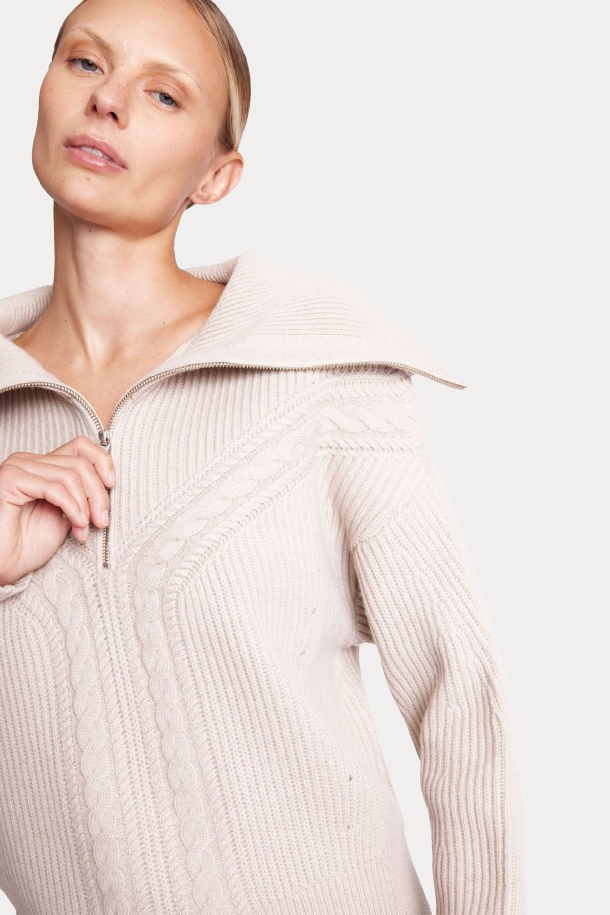 Berenice Adelysa Yarım Fermuarlı Kaşmirli Örgü Yün Triko-Libas Trendy Fashion Store