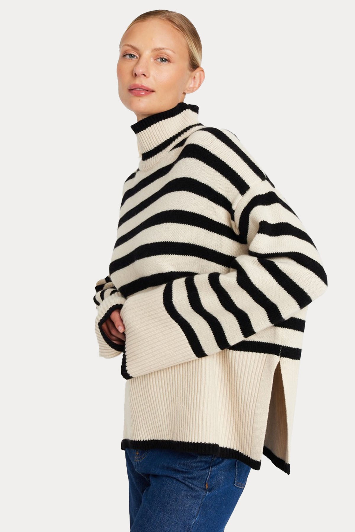 Berenice Aqua Geniş Kesim Balıkçı Yaka Örgü Yün Triko-Libas Trendy Fashion Store