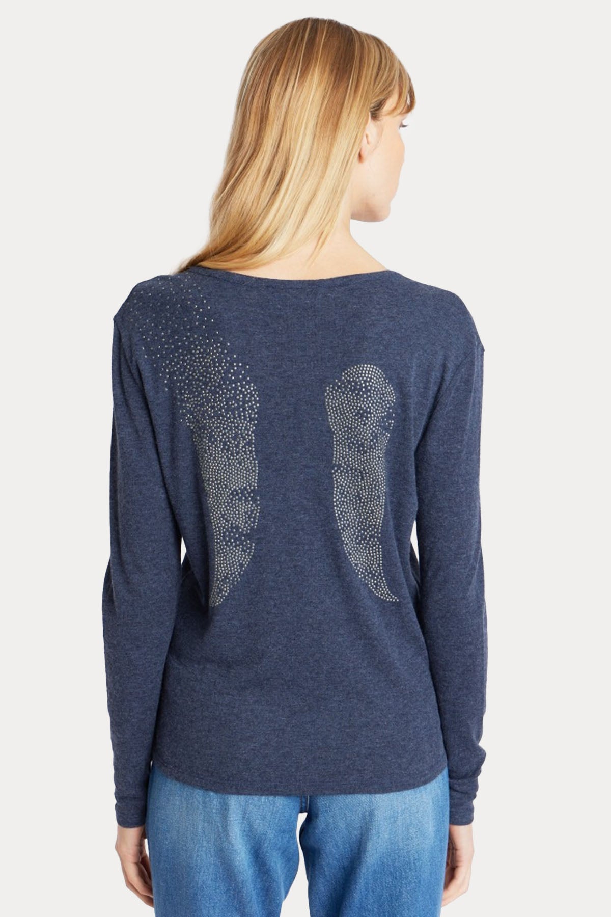 Berenice Elliaswings Sırtta Kanat Desenli V Yaka T-shirt-Libas Trendy Fashion Store