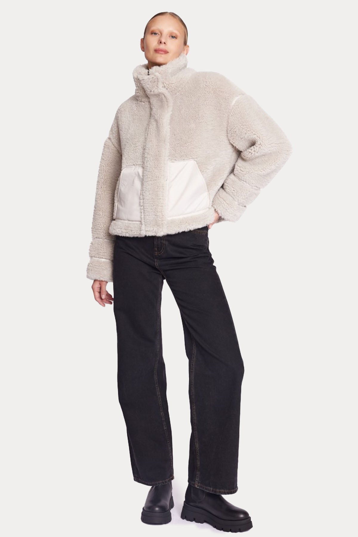 Berenice Maylan Dik Yaka Peluş Mont-Libas Trendy Fashion Store