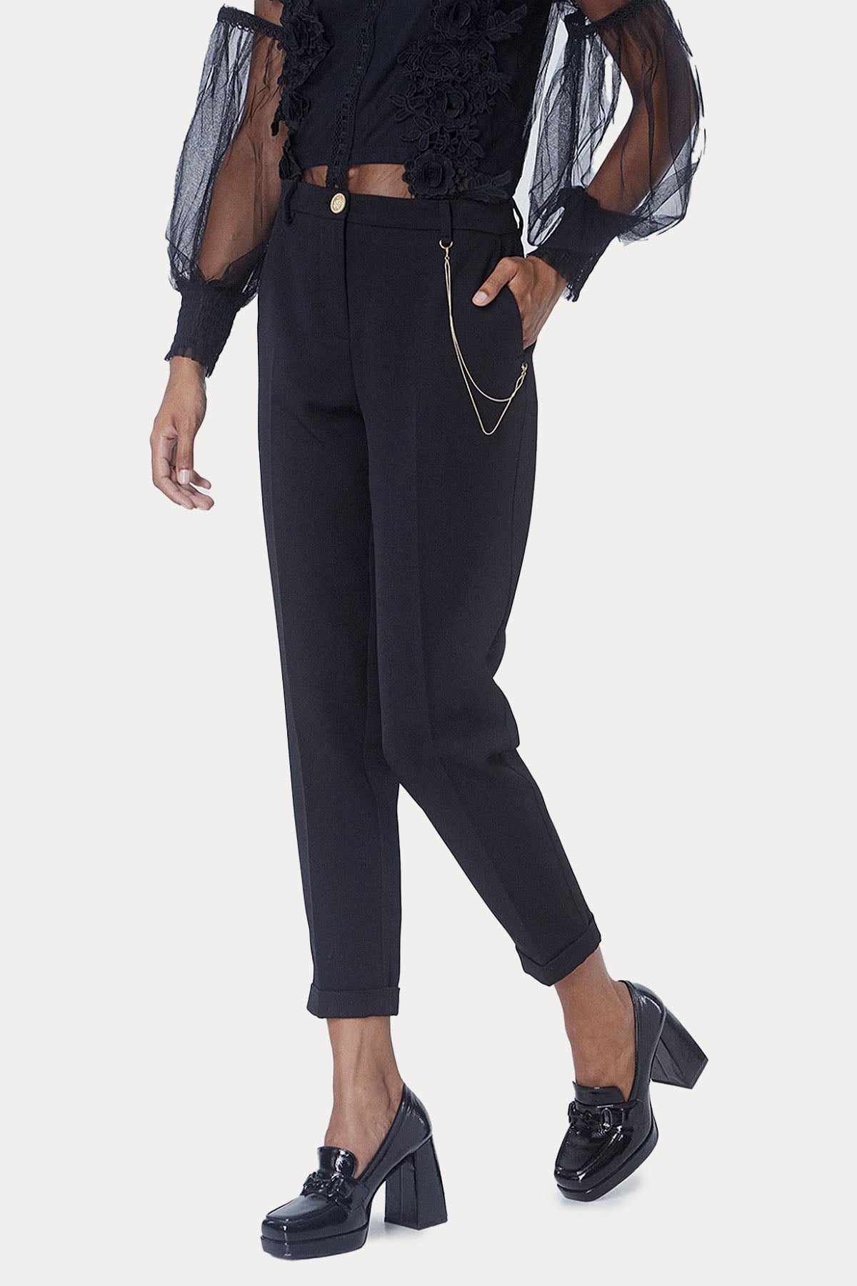Bsb Crop Duble Paça Slim Fit Pantolon-Libas Trendy Fashion Store