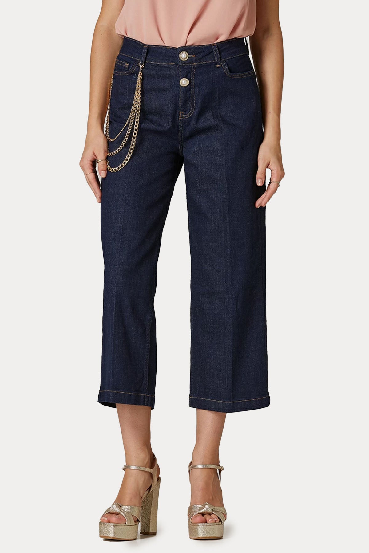 Lynne Geniş Kesim Yüksek Bel Crop Jeans-Libas Trendy Fashion Store