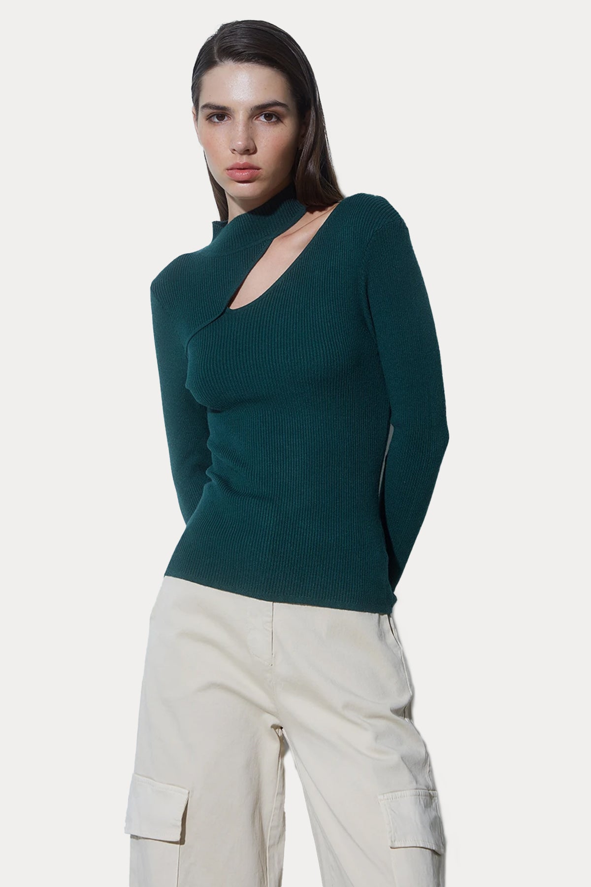 Bsb Dik Yaka Streç Triko-Libas Trendy Fashion Store