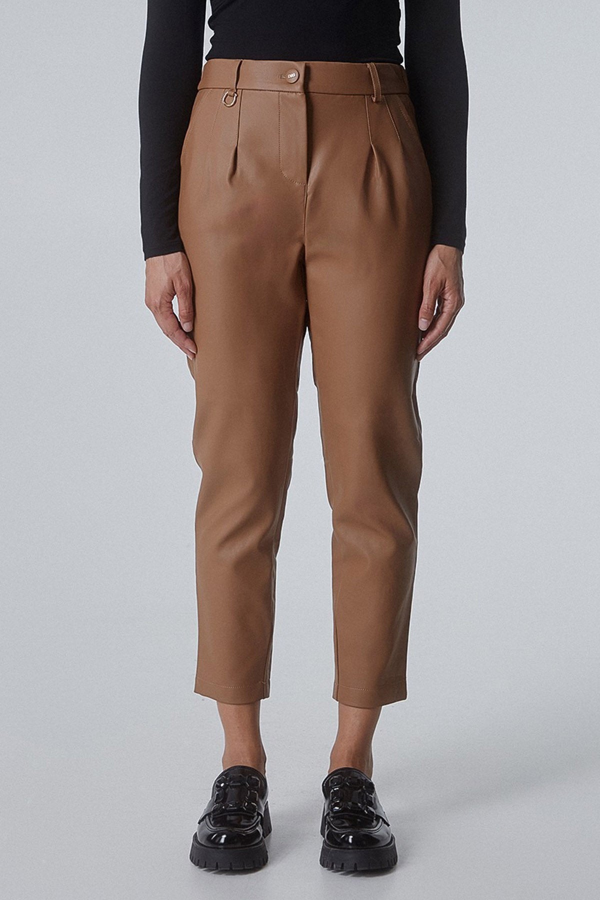 Bsb Tek Pile Yandan Cepli Deri Pantolon-Libas Trendy Fashion Store