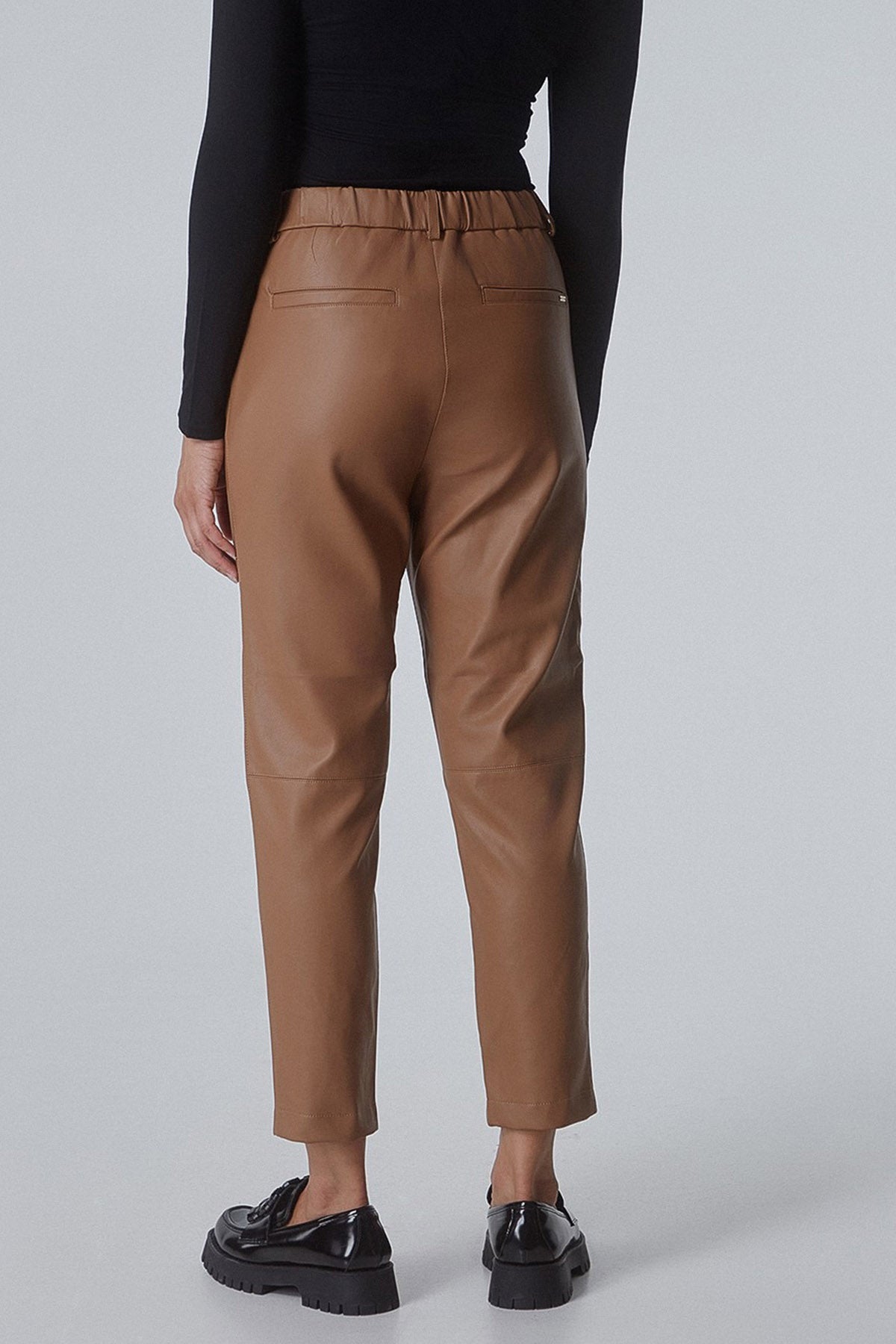 Bsb Tek Pile Yandan Cepli Deri Pantolon-Libas Trendy Fashion Store