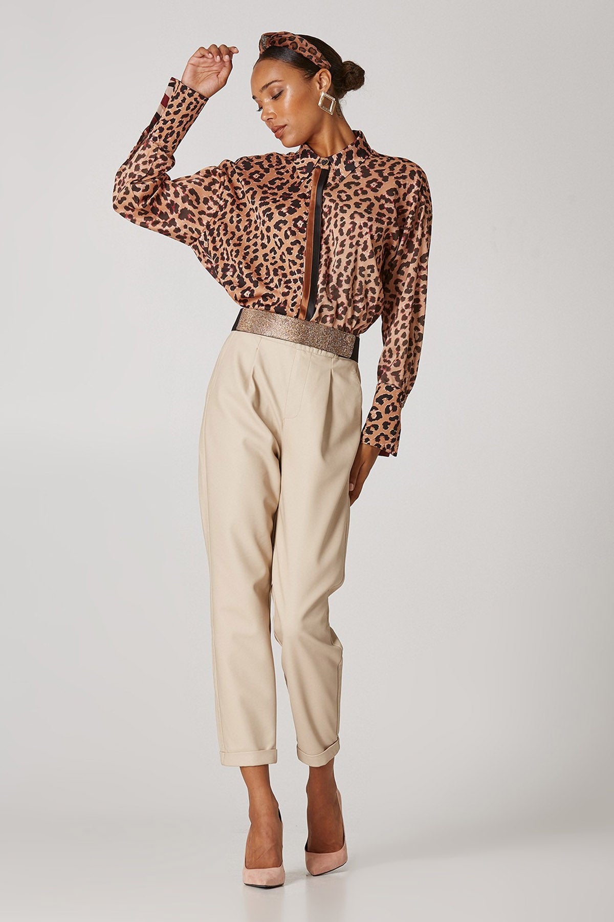 Lynne Leopar Desenli Gömlek-Libas Trendy Fashion Store