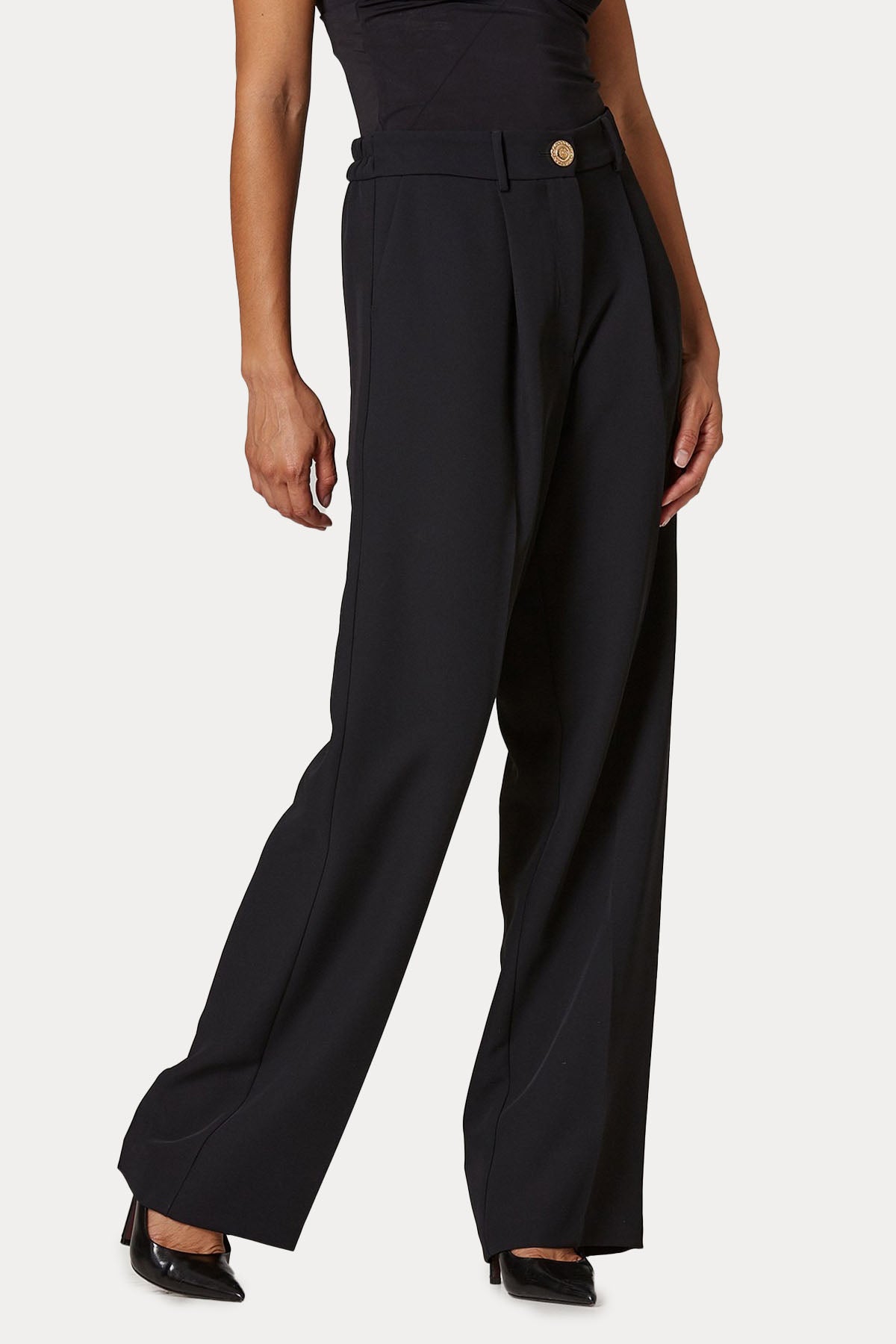 Lynne Loose Fit Yüksek Bel Tek Pile Pantolon-Libas Trendy Fashion Store