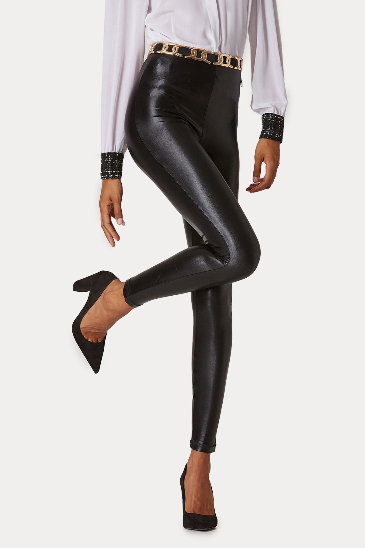 Lynne Yüksek Bel Skinny Fit Deri Tayt Pantolon-Libas Trendy Fashion Store